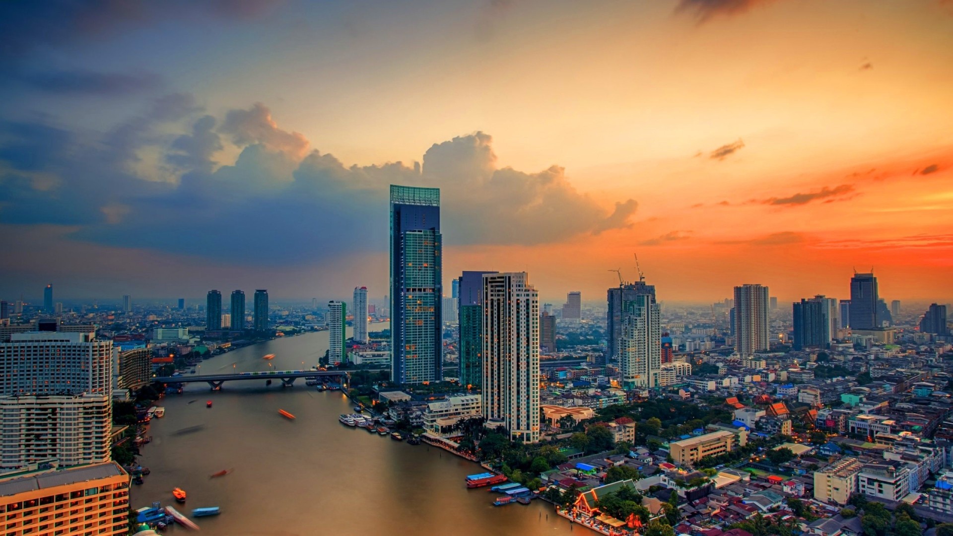1499863 descargar imagen hecho por el hombre, bangkok, aéreo, edificio, ciudad, paisaje urbano, nube, niebla, tailandia: fondos de pantalla y protectores de pantalla gratis