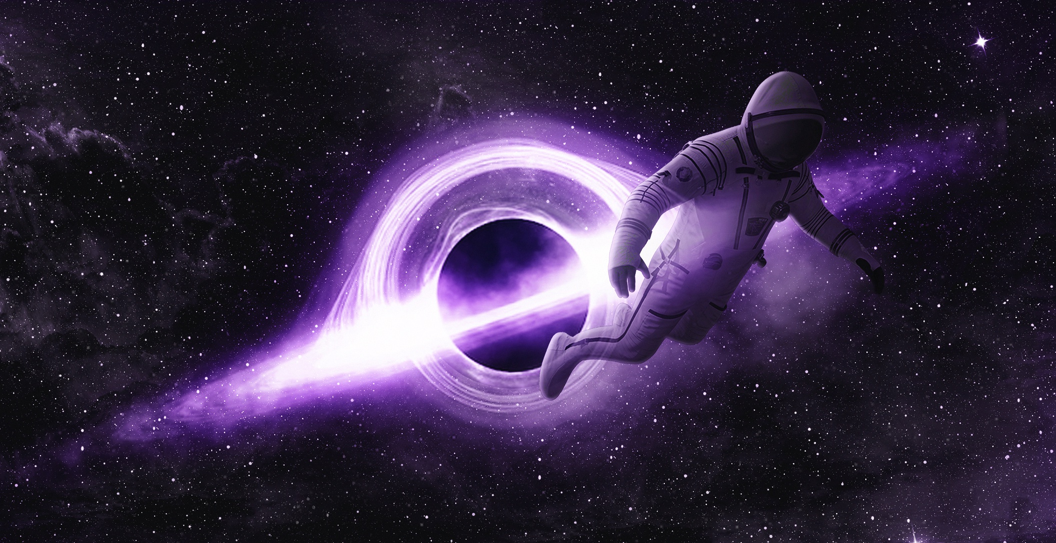 Download mobile wallpaper Stars, Space, Sci Fi, Black Hole, Astronaut for free.