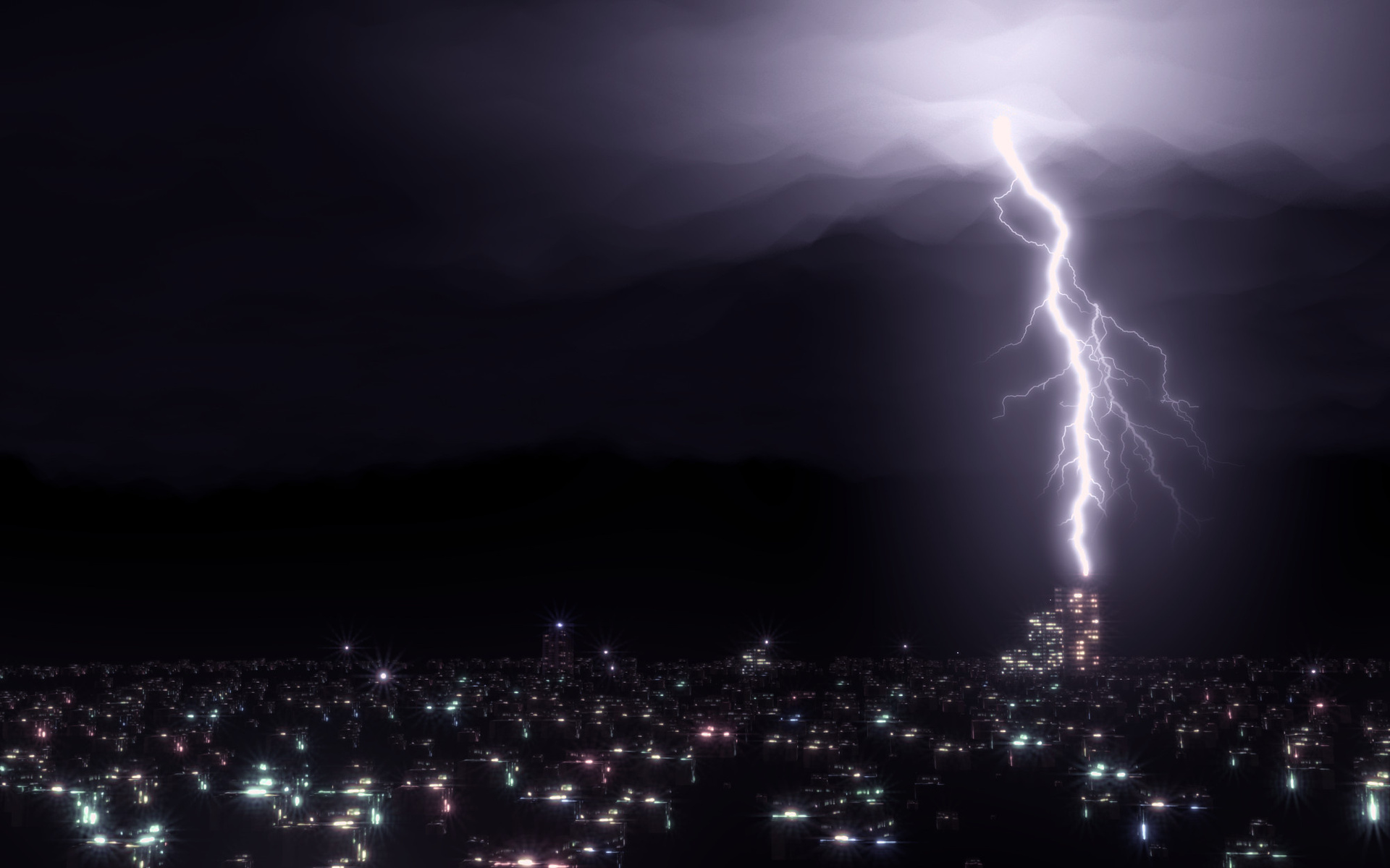 Free download wallpaper Night, Lightning, City, Light, Cityscape, Photography on your PC desktop