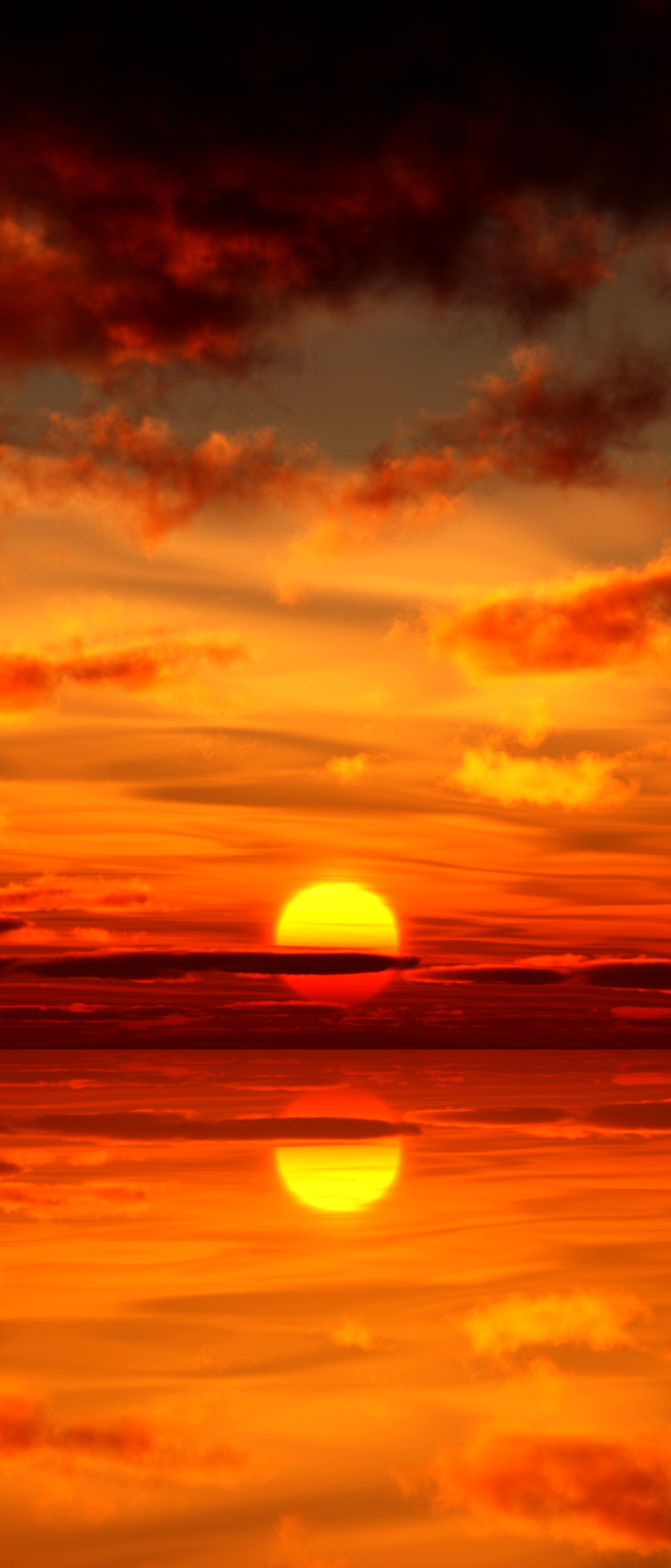Скачать картинку Солнце, Отражение, Земля/природа, Закат Солнца, Оранжевый Цвет) в телефон бесплатно.