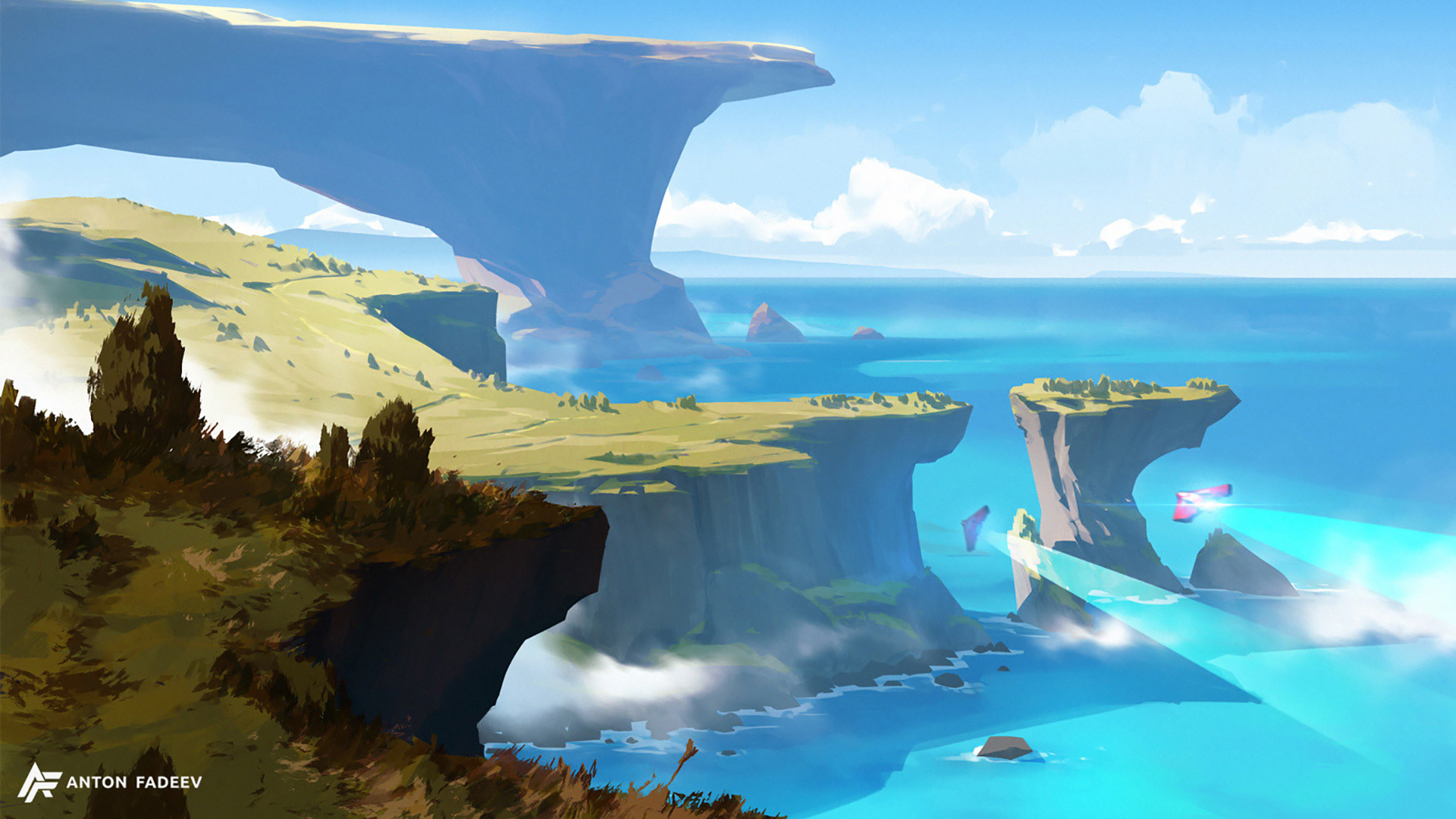 Laden Sie das Landschaft, Flugzeuge, Science Fiction, Meer, Himmel-Bild kostenlos auf Ihren PC-Desktop herunter