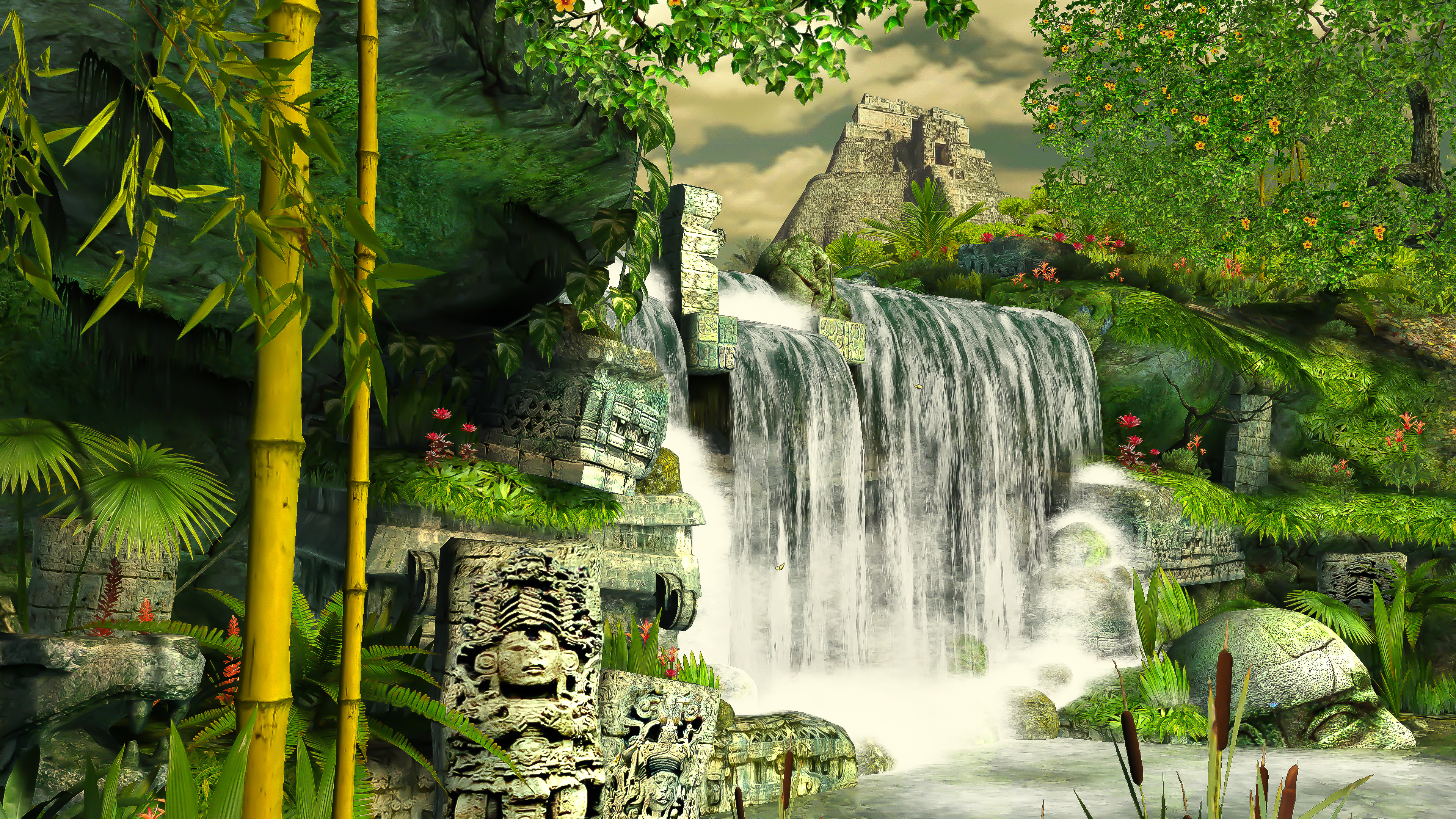 Free download wallpaper Fantasy, Waterfall on your PC desktop