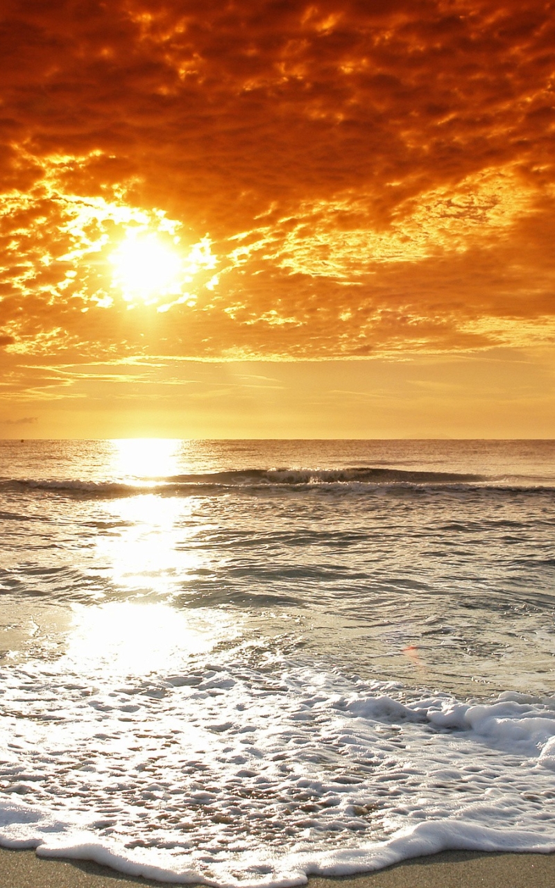 Download mobile wallpaper Water, Sky, Sun, Beach, Sand, Ocean, Earth, Cloud, Wave for free.