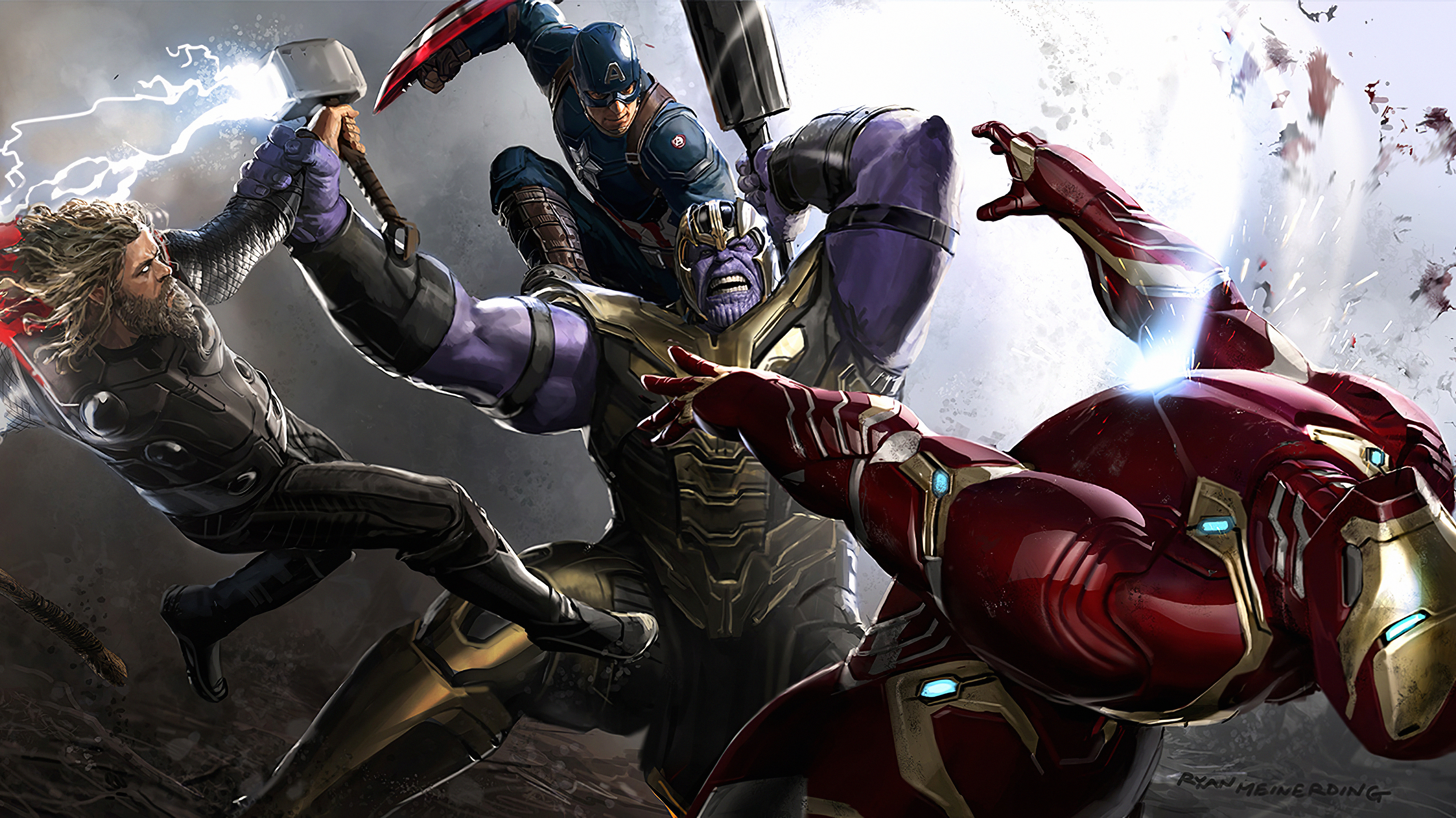 Descarga gratuita de fondo de pantalla para móvil de Los Vengadores, Películas, Hombre De Acero, Capitan América, Thor, Thanos, Vengadores: Endgame.