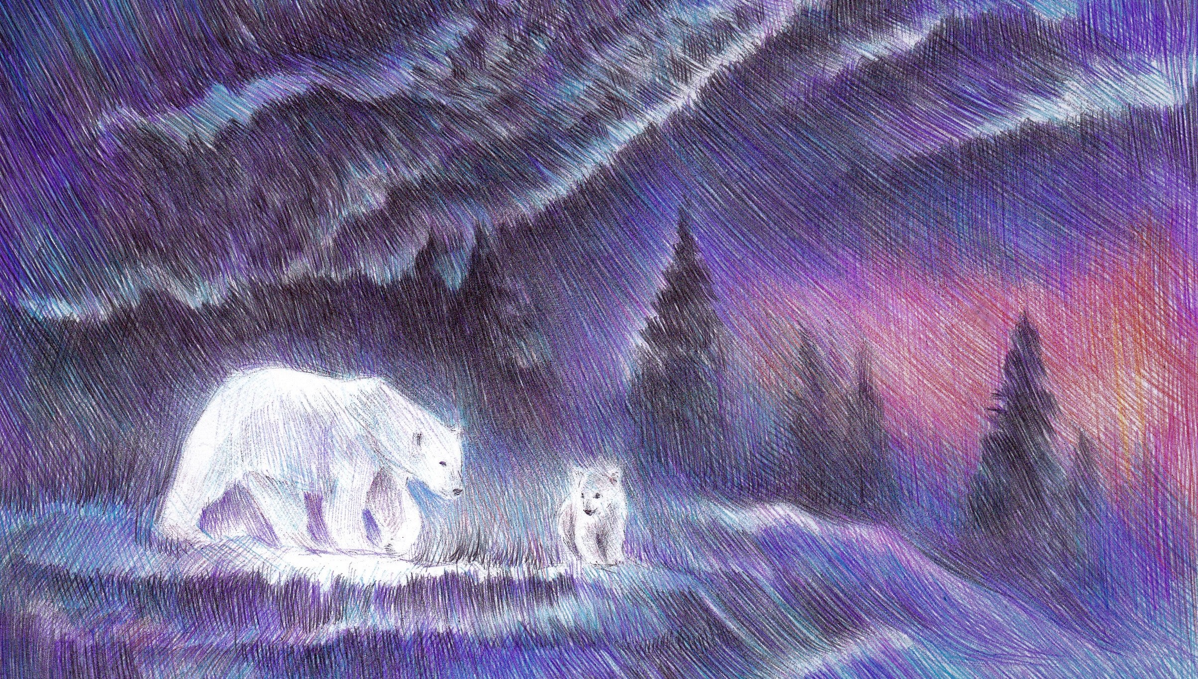 Laden Sie das Tiere, Bären, Malerei, Eisbär-Bild kostenlos auf Ihren PC-Desktop herunter