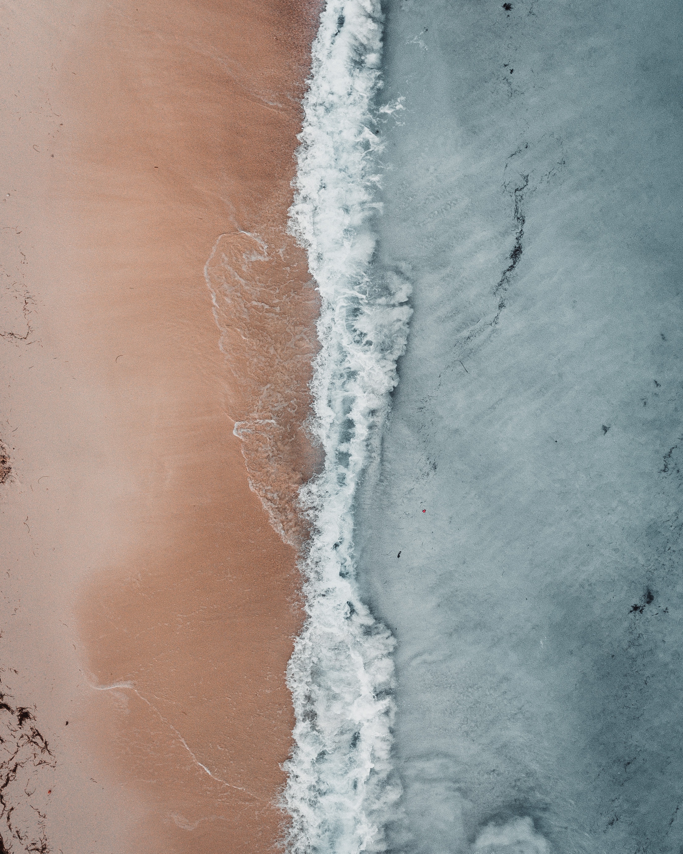 wave, view from above, nature, sand, shore, bank, ocean, surf wallpaper for mobile