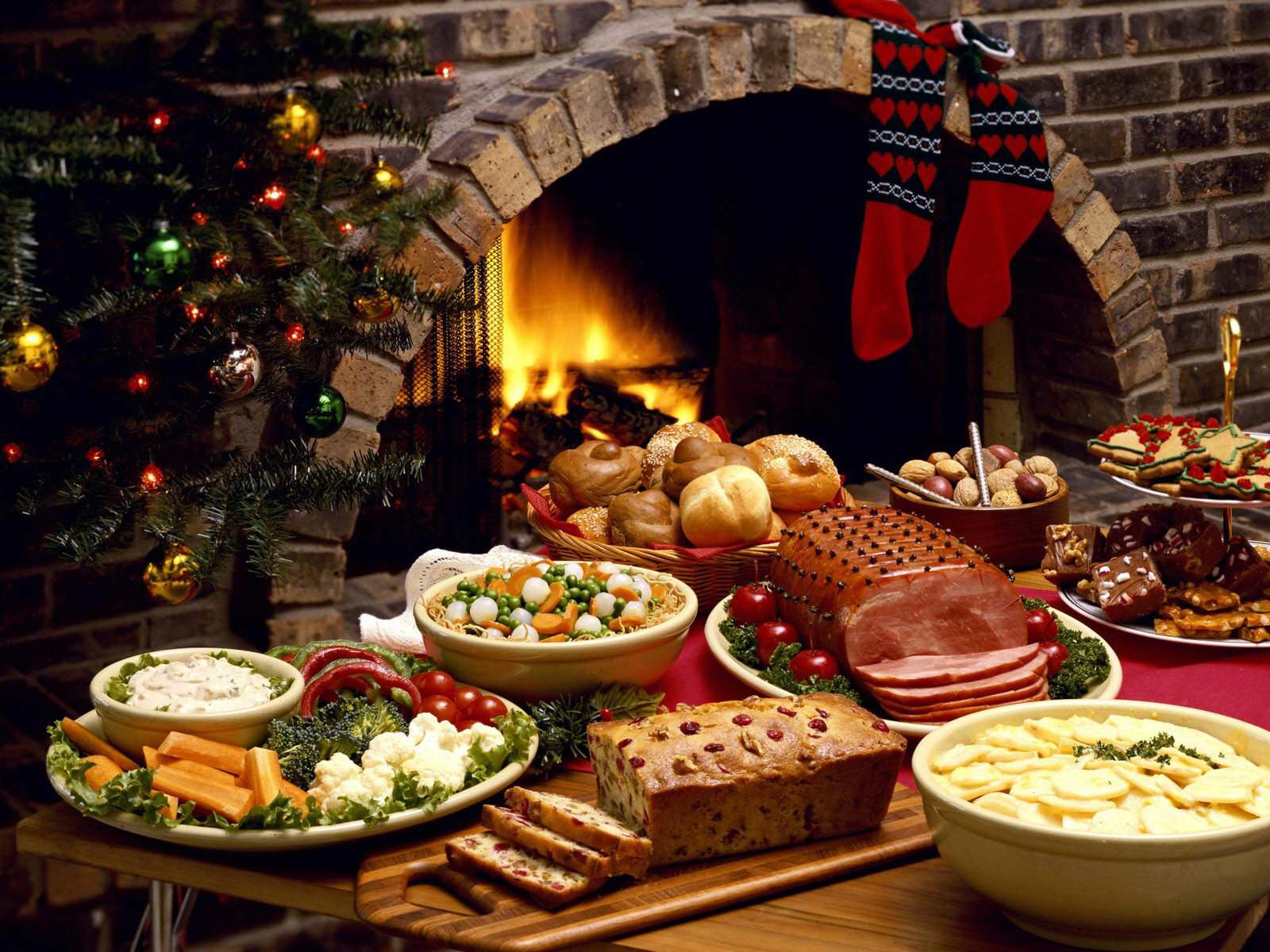 1436316壁紙のダウンロード食べ物, お食事, クリスマスオーナメント, クリスマス, クッキー, 暖炉-スクリーンセーバーと写真を無料で