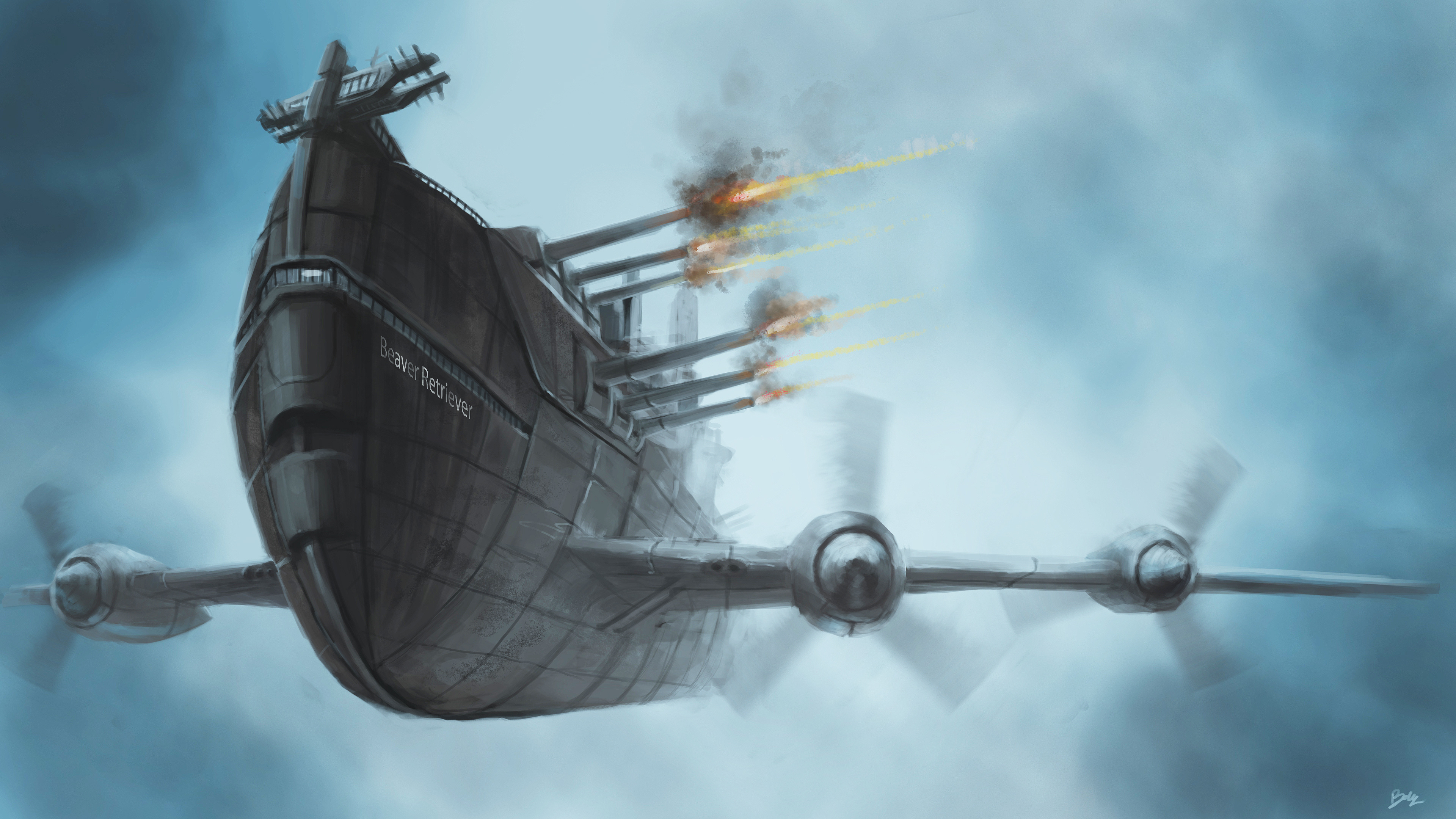 Laden Sie das Science Fiction, Schlacht, Steampunk-Bild kostenlos auf Ihren PC-Desktop herunter