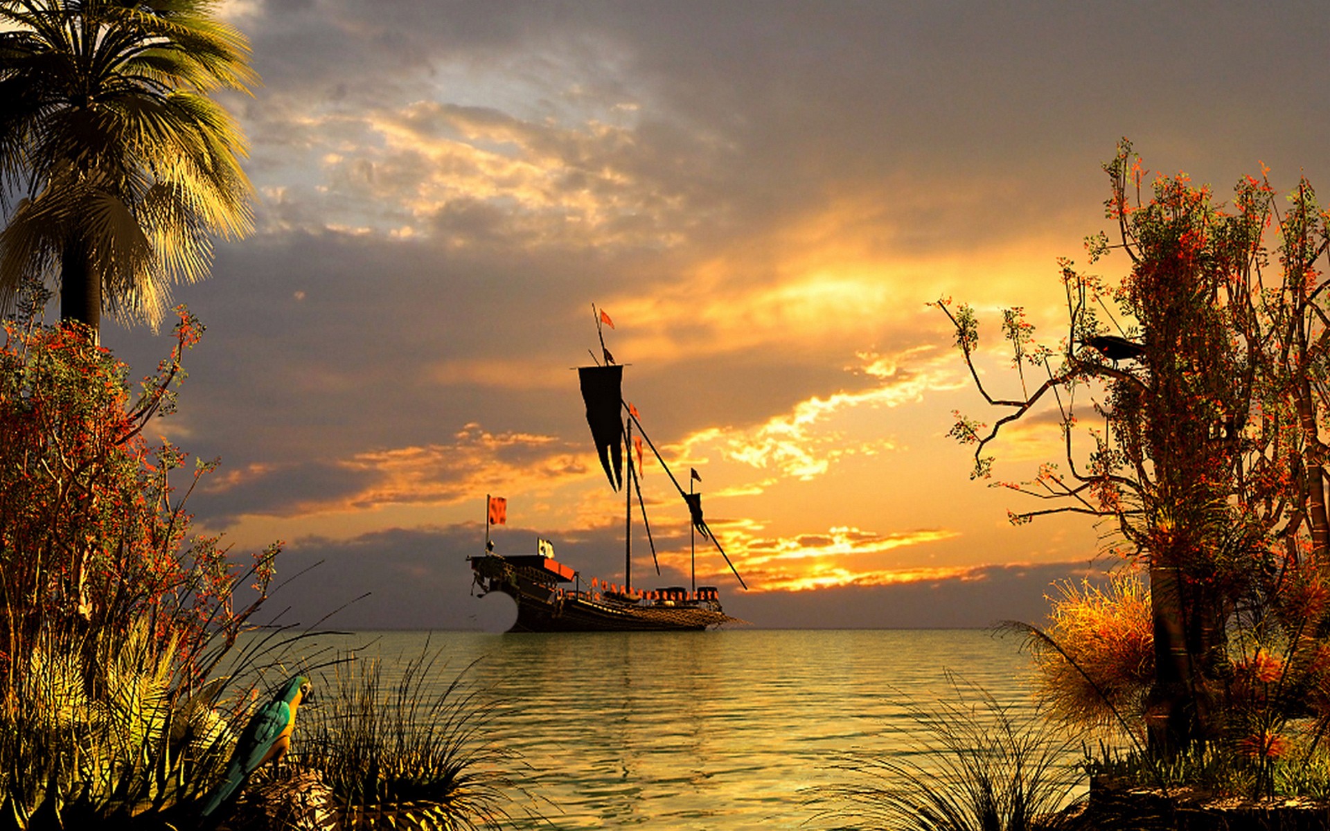 Download mobile wallpaper Fantasy, Ship for free.