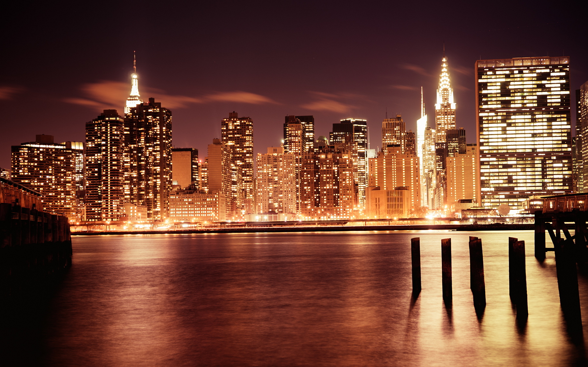 Free download wallpaper Night, City, New York, Manhattan, Man Made on your PC desktop