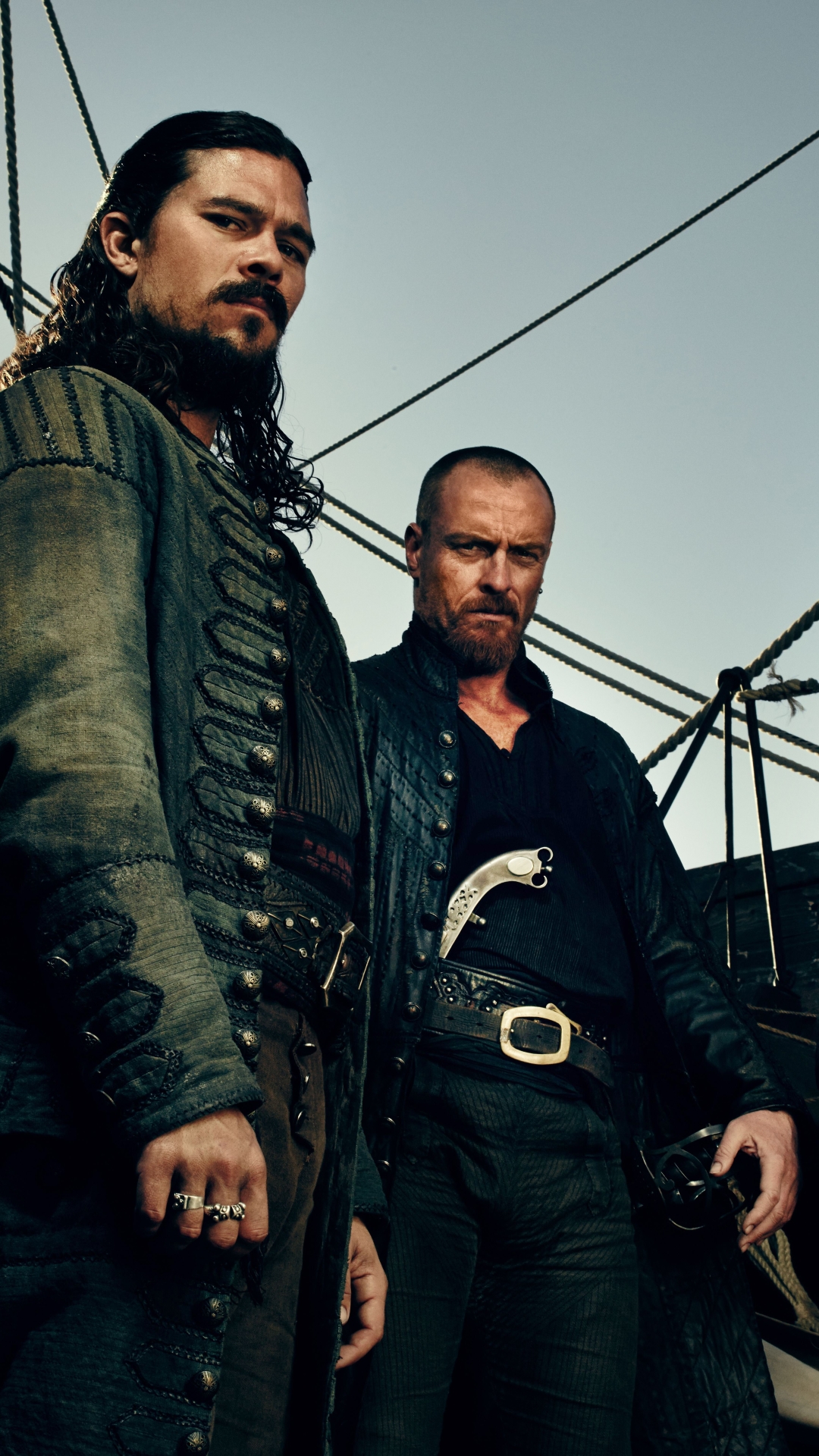 Baixar papel de parede para celular de Programa De Tv, Black Sails, Charles Vane (Velas Negras), Zach Mcgowan, Capitão Flint (Velas Negras), Toby Stephens, John Silver (Velas Negras), Lucas Arnold gratuito.