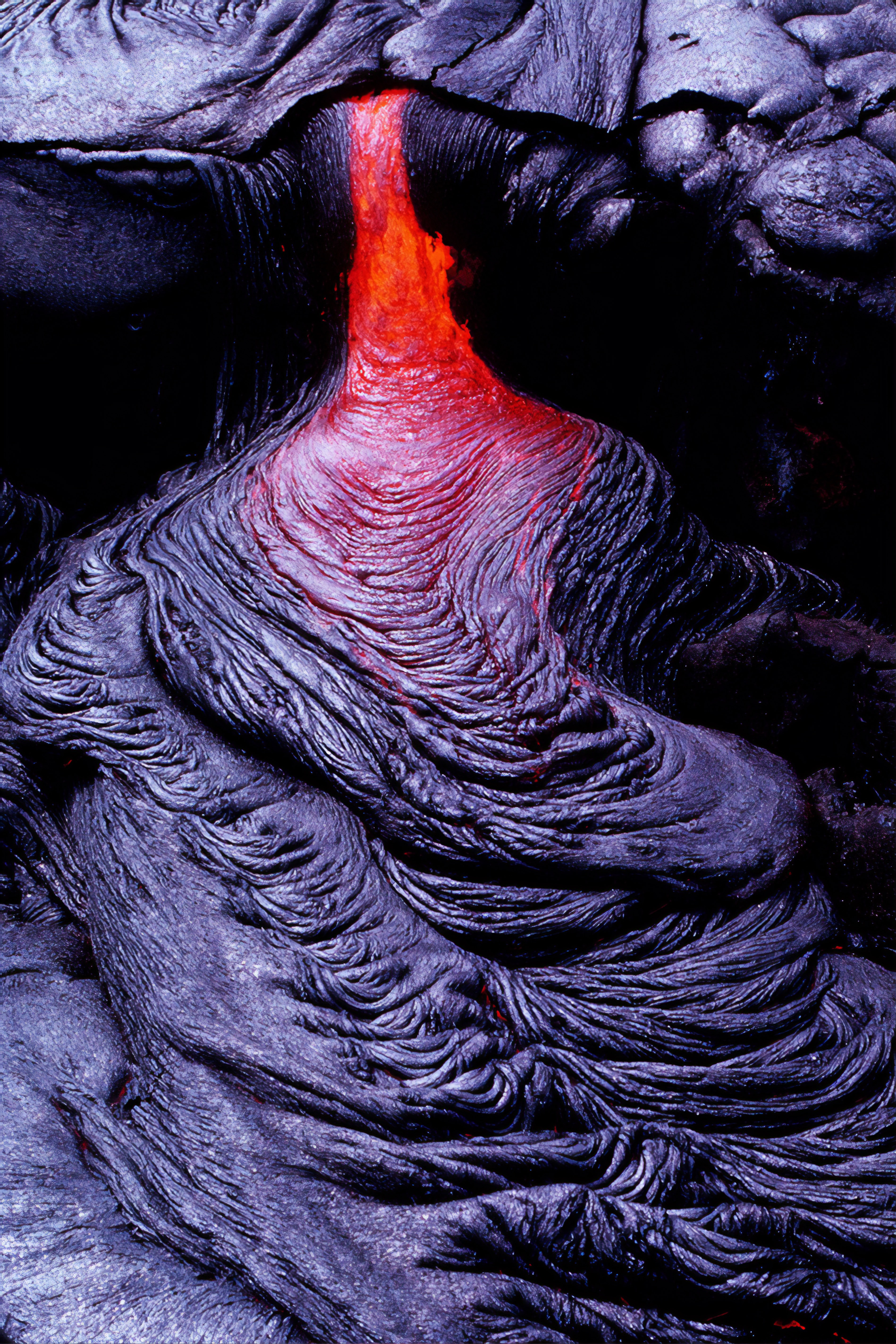 volcano, fiery, nature, surface, lava