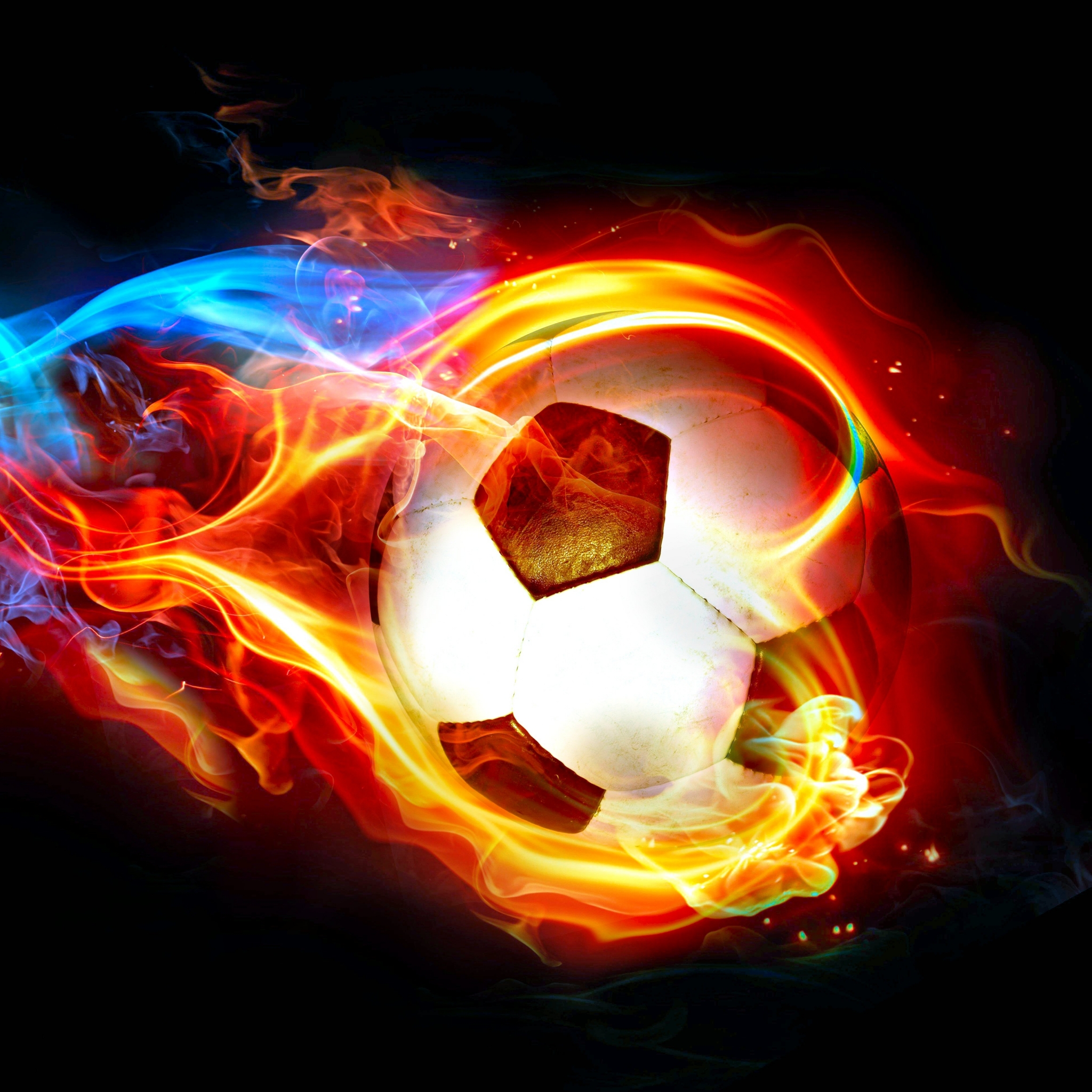 Téléchargez gratuitement l'image Sport, Flamme, Balle, Coloré, Des Sports, Football sur le bureau de votre PC