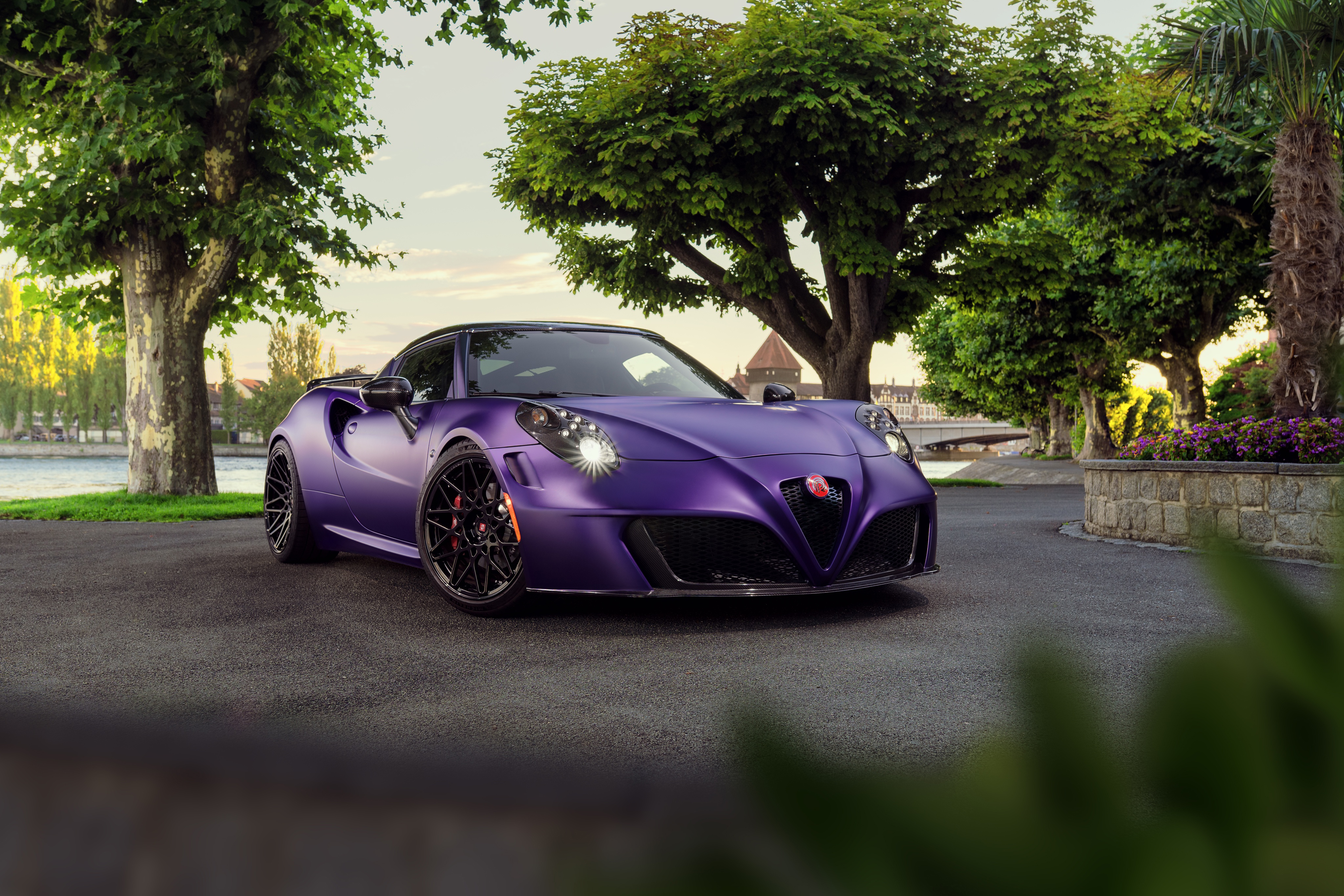 Download mobile wallpaper Alfa Romeo, Alfa Romeo 4C, Vehicles, Purple Car for free.