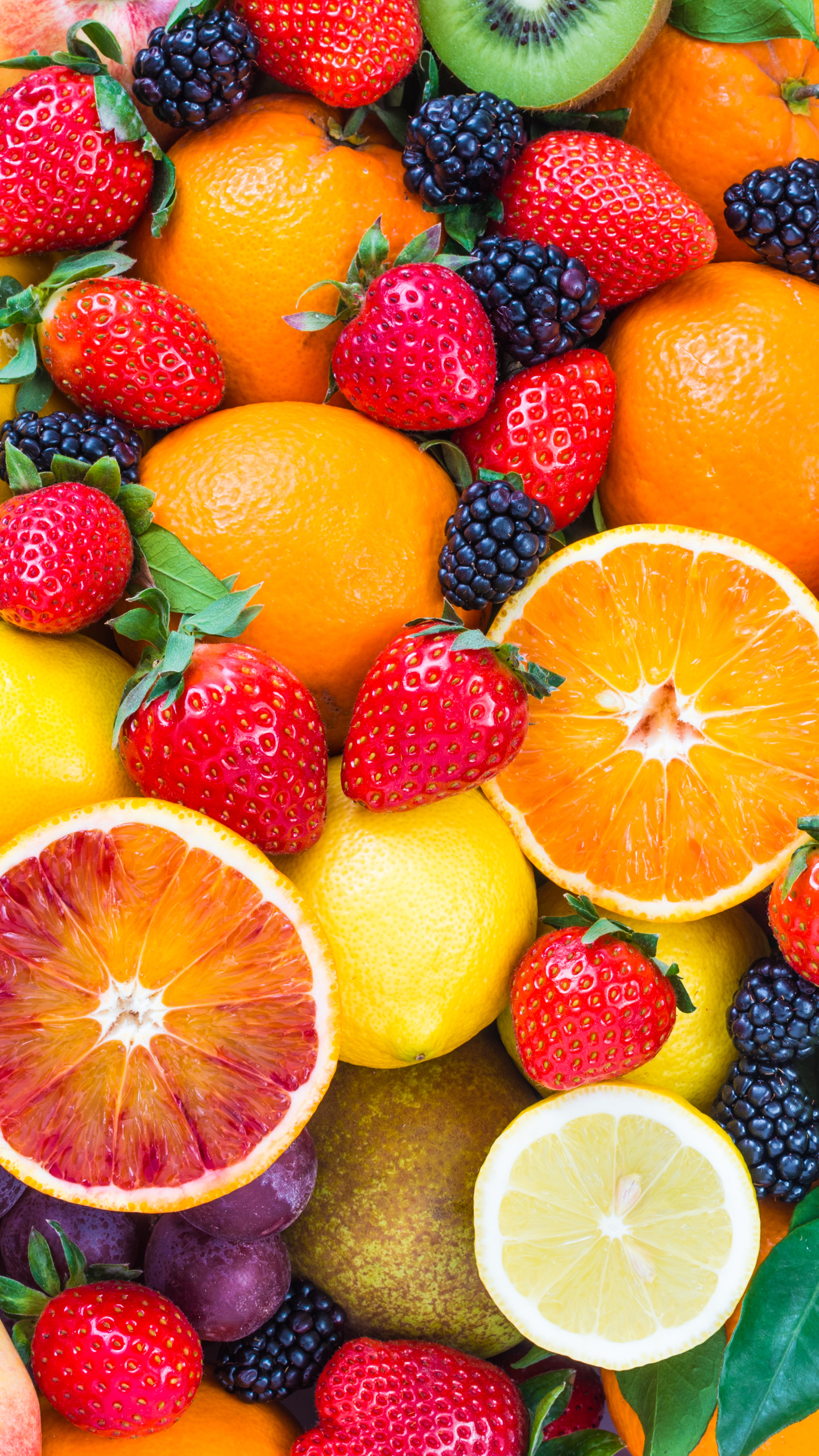 1113003 Bild herunterladen nahrungsmittel, frucht, erdbeere, beere, kiwi, orange (obst), apfel, trauben, früchte - Hintergrundbilder und Bildschirmschoner kostenlos