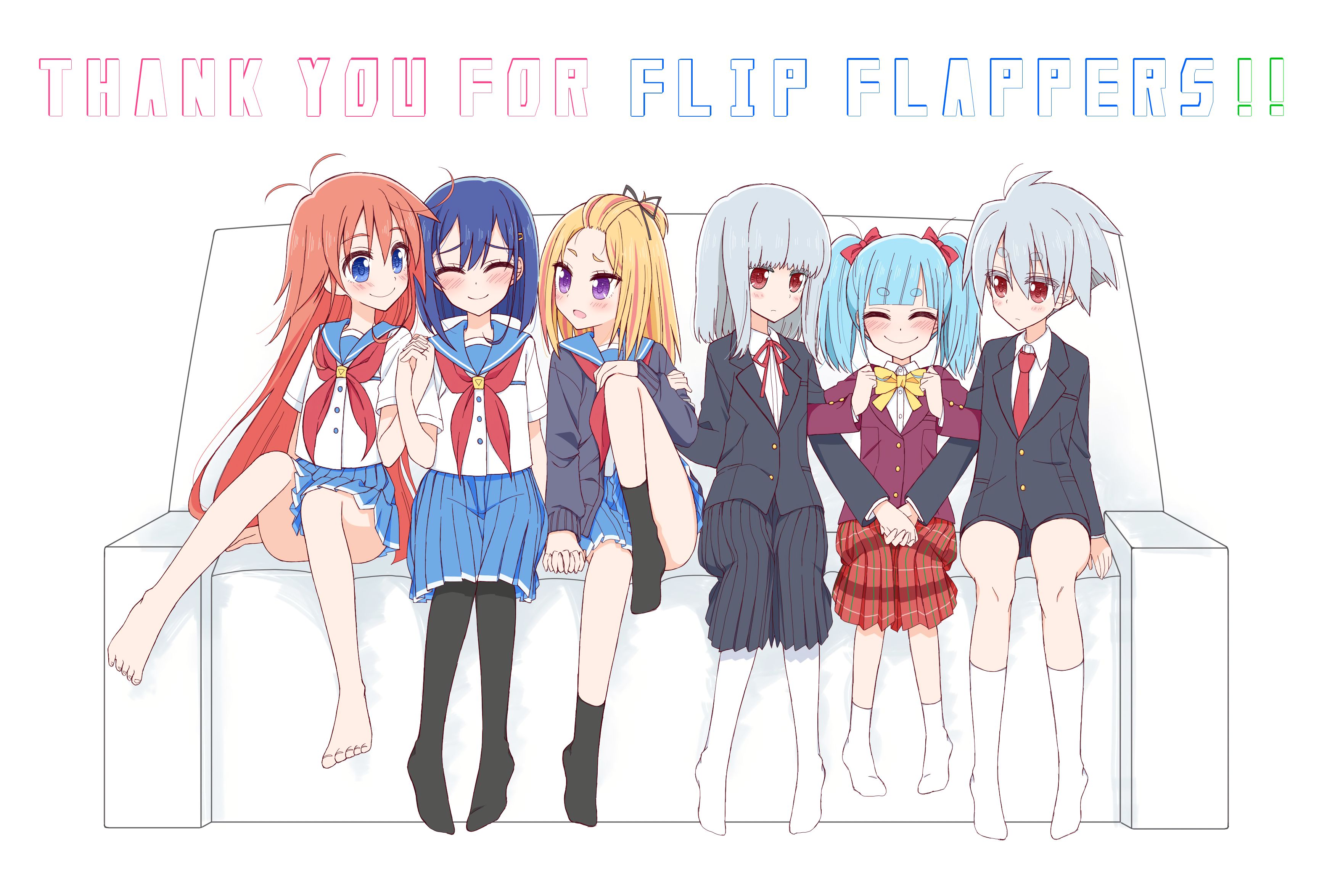 anime, flip flappers, cocona kokomine, kokona (flip flappers), nyunyu (flip flappers), papika (flip flappers), toto (flip flappers), yayaka (flip flappers), yuyu (flip flappers)