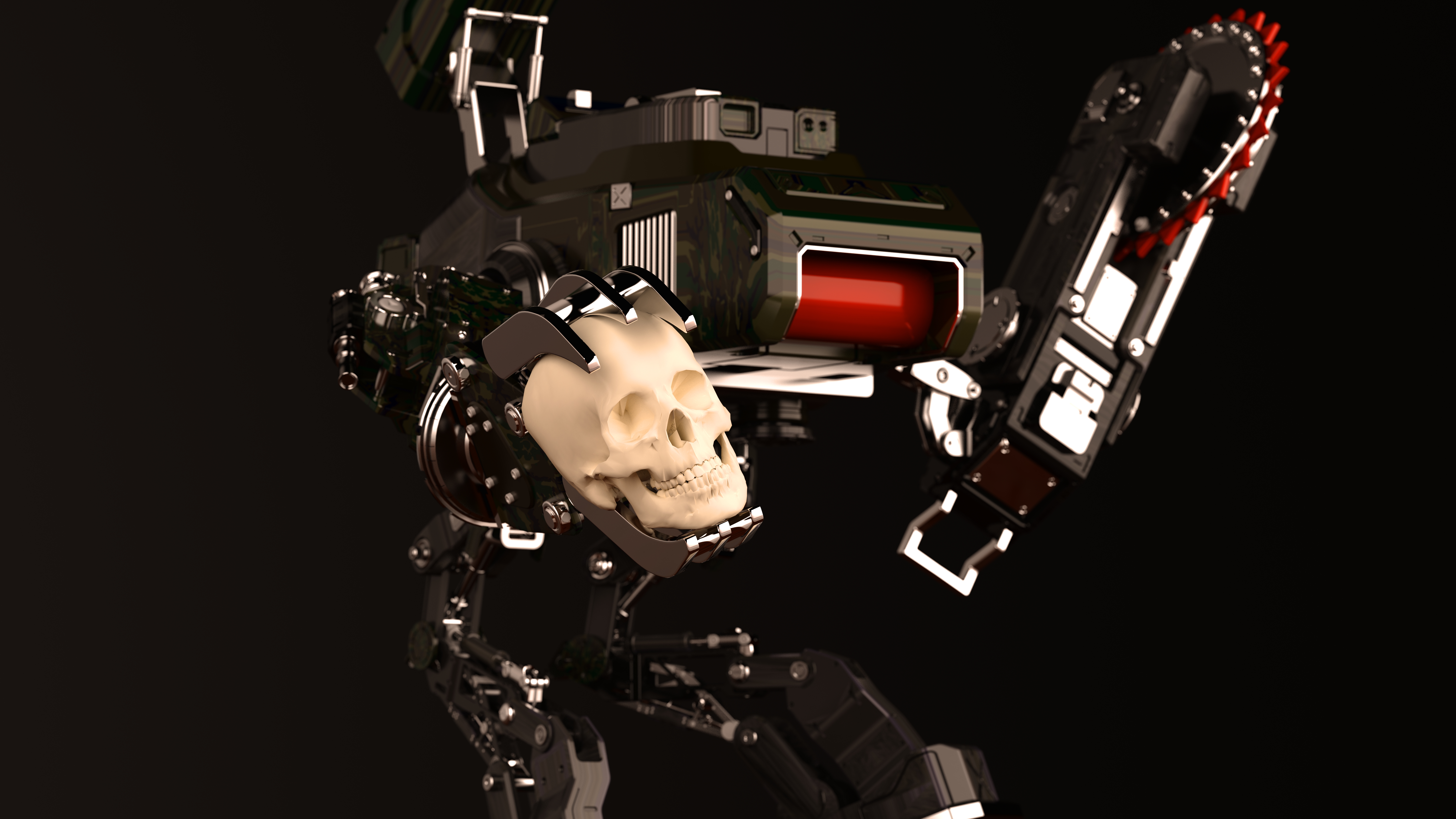 Téléchargez des papiers peints mobile 3D, Machine, Robot, Science Fiction, Crâne, Image De Synthèse gratuitement.