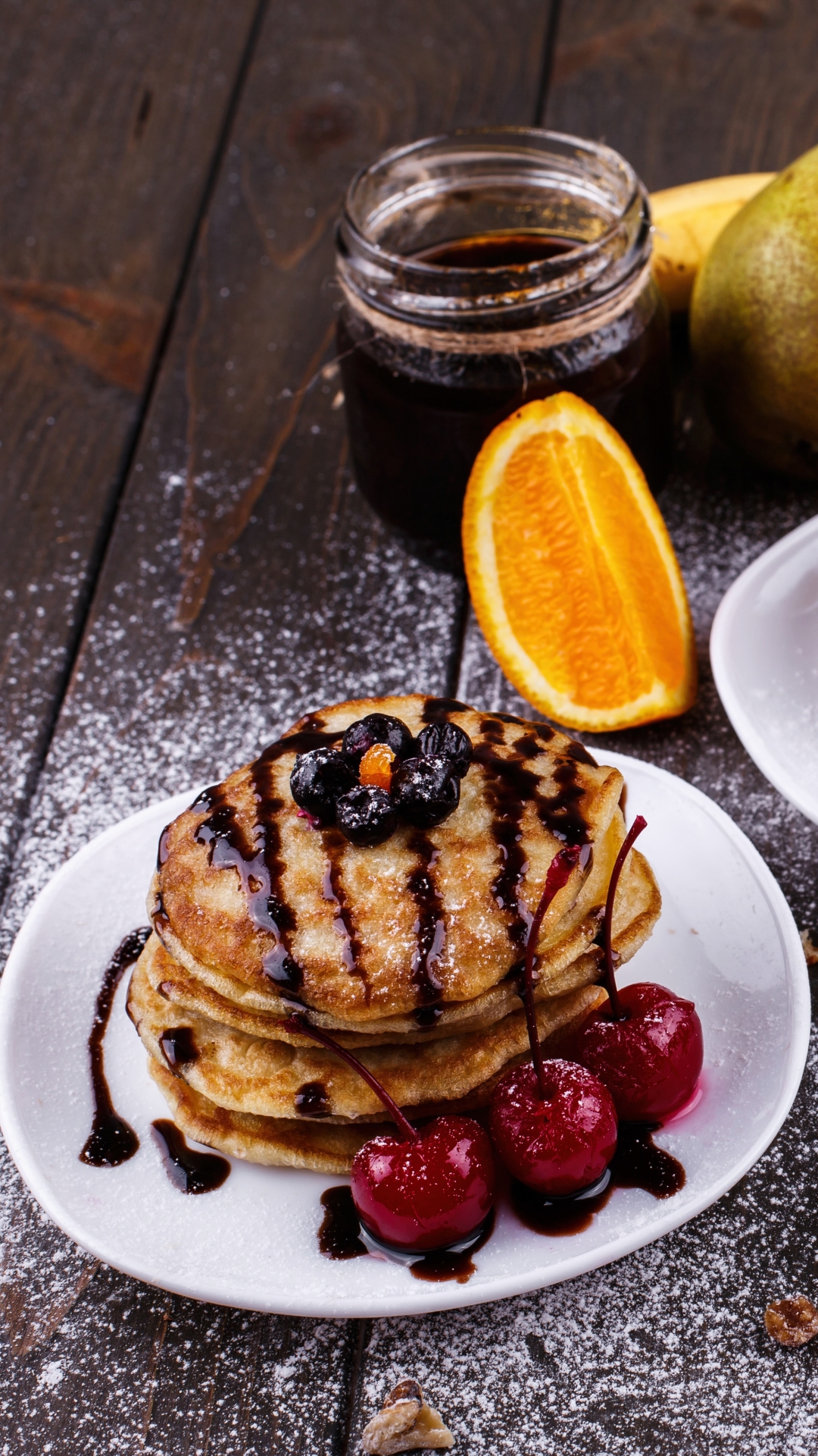 Download mobile wallpaper Food, Still Life, Fruit, Breakfast, Pancake for free.