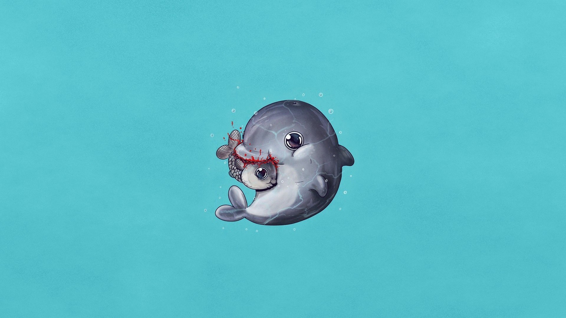 Handy-Wallpaper Humor, Tiere, Delfin, Fisch kostenlos herunterladen.