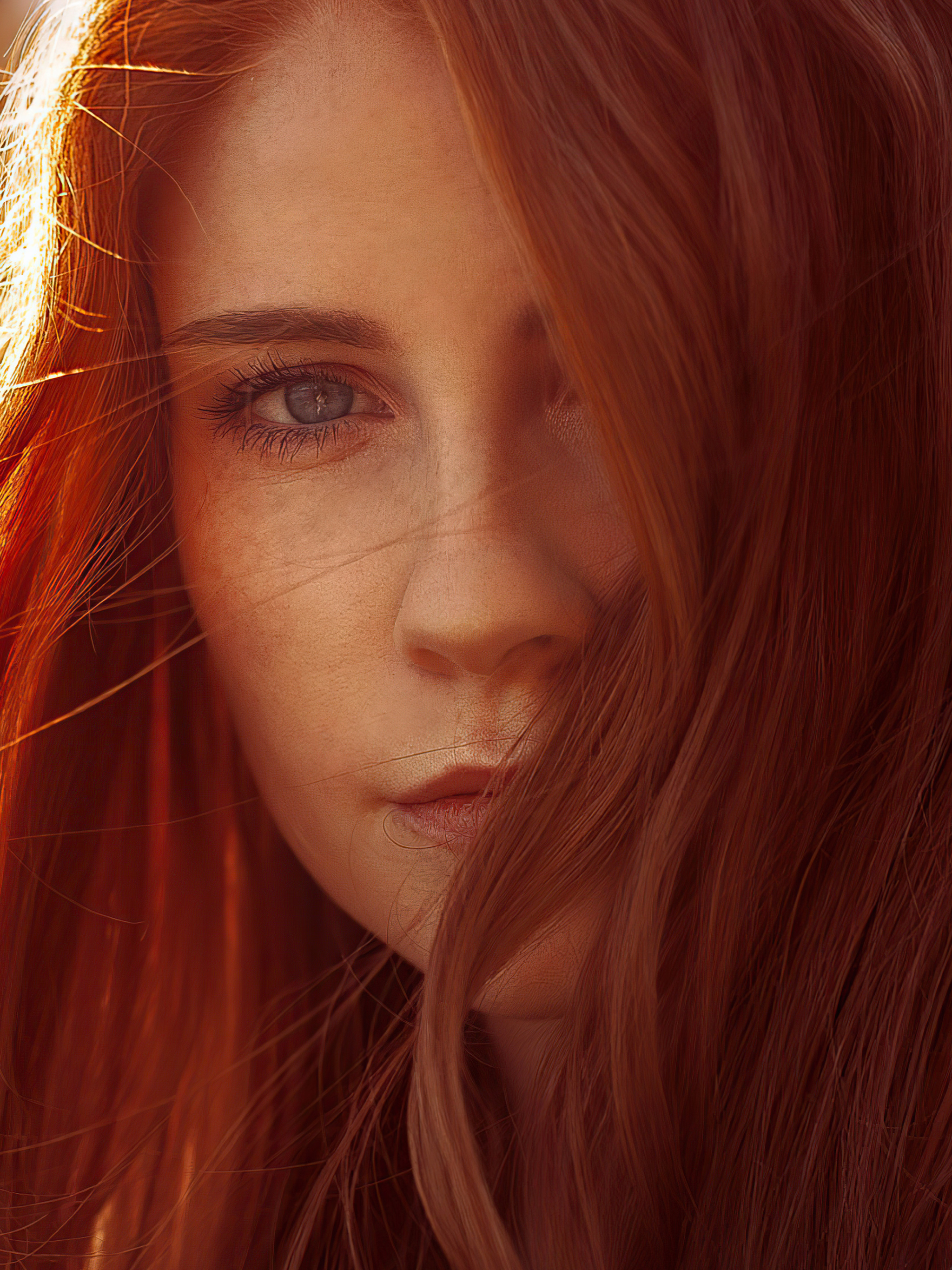 Download mobile wallpaper Redhead, Face, Model, Women for free.