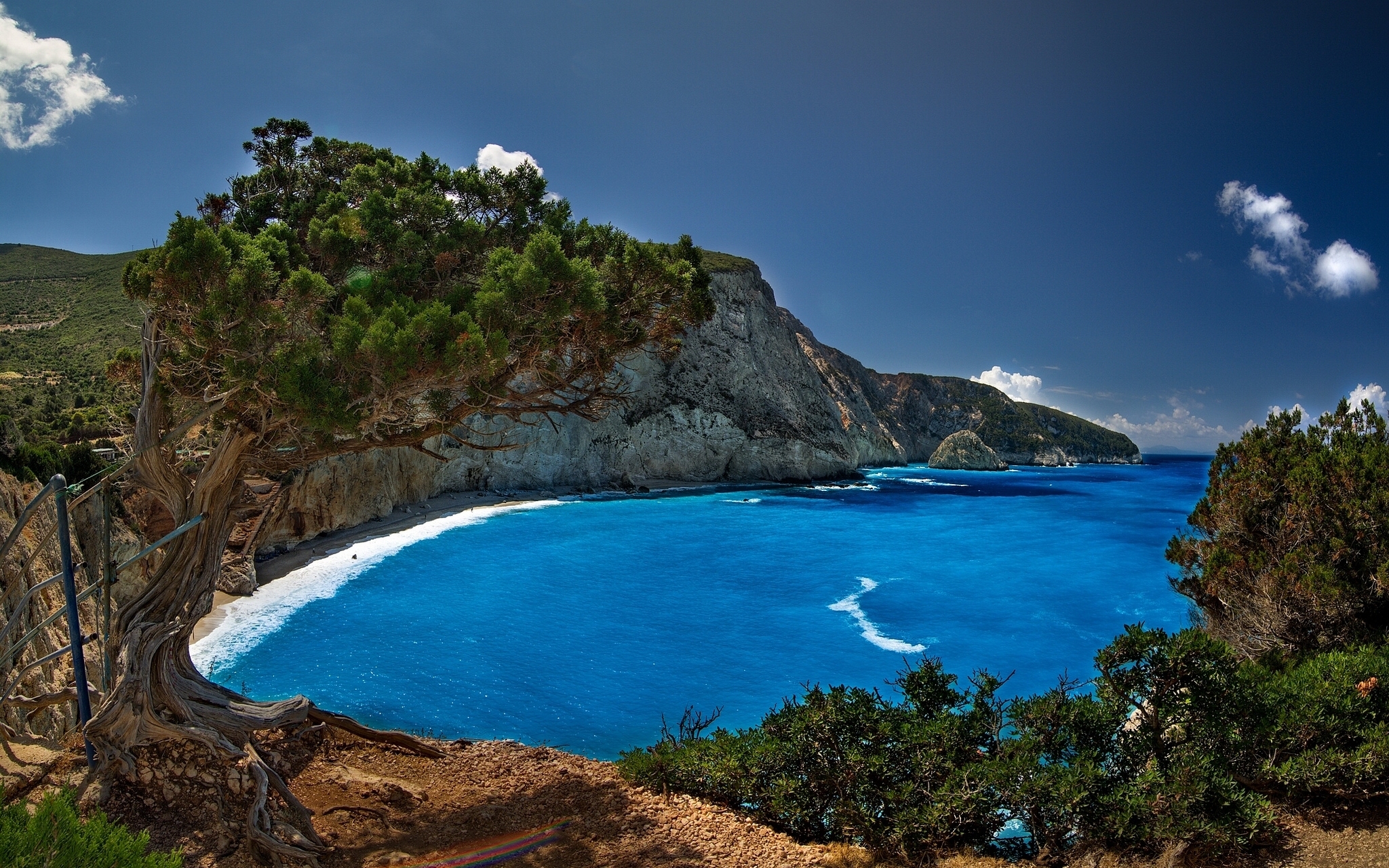 Download background nature, lefkada, hdr, greece, porto katsiki, lefkas, ionian sea