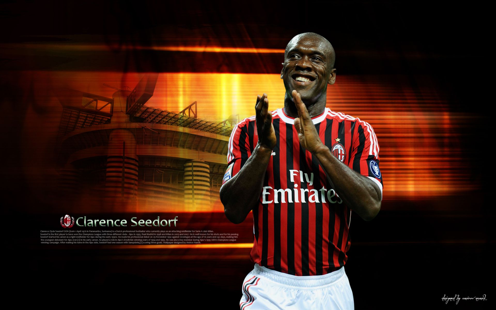 Descarga gratuita de fondo de pantalla para móvil de Fútbol, Deporte, A C Milan, Clarence Seedorf.