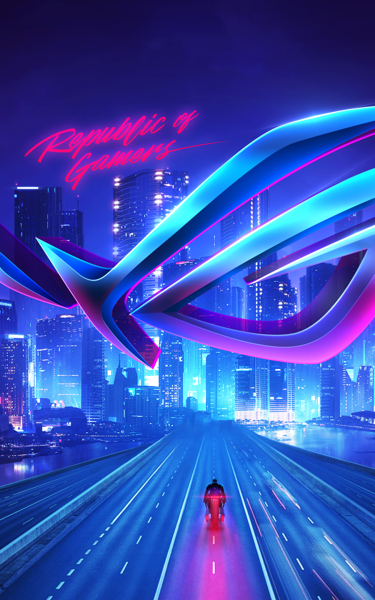 Download mobile wallpaper City, Technology, Asus Rog for free.
