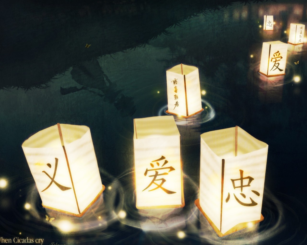 Download mobile wallpaper Rivers, Landscape, Asia, Candles for free.