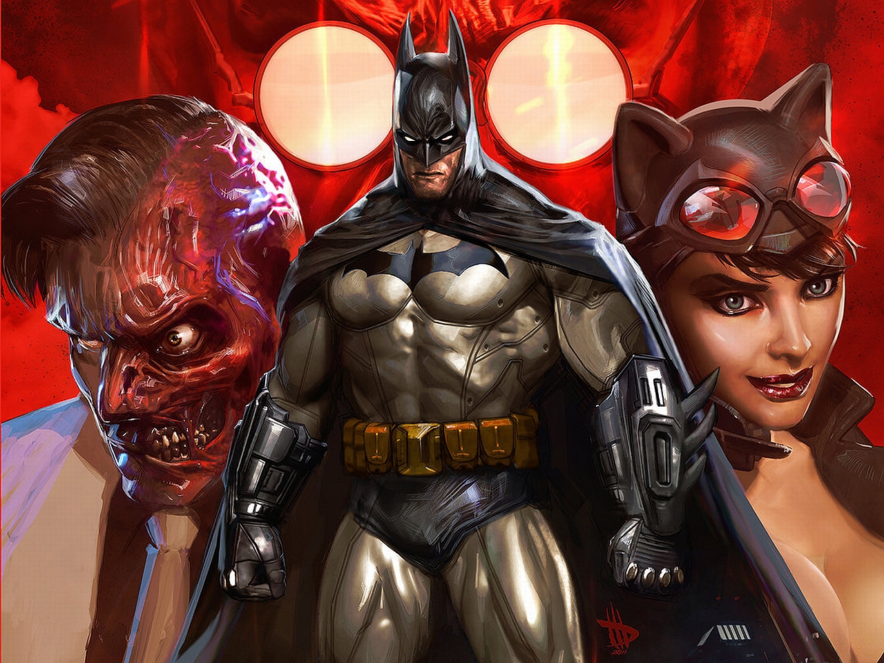 batman, comics, catwoman, two face