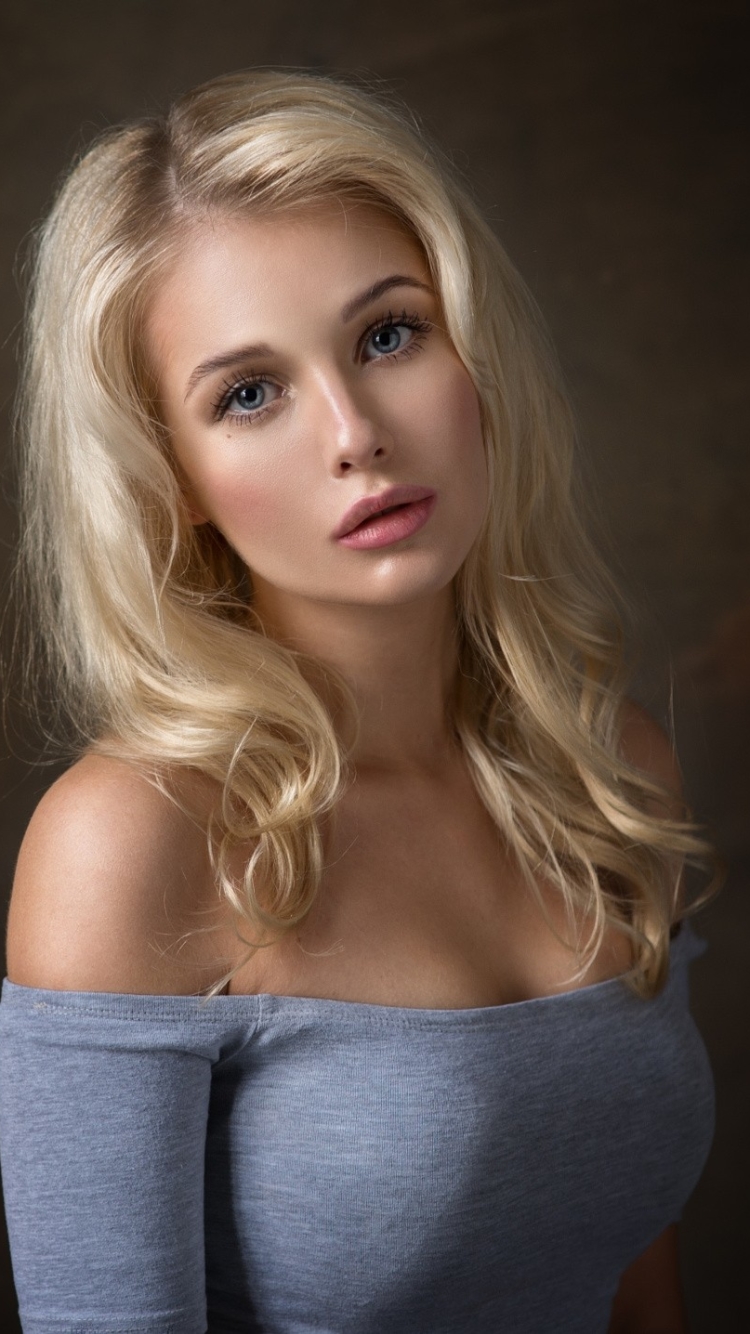 Download mobile wallpaper Blonde, Model, Women, Blue Eyes for free.