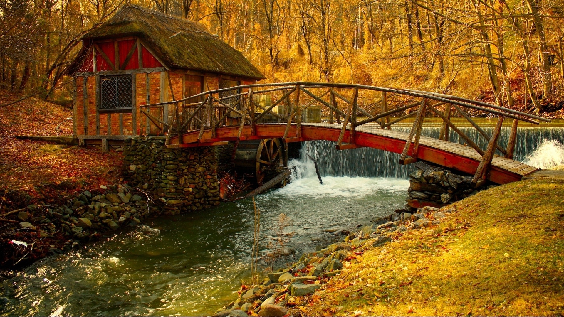 man made, watermill