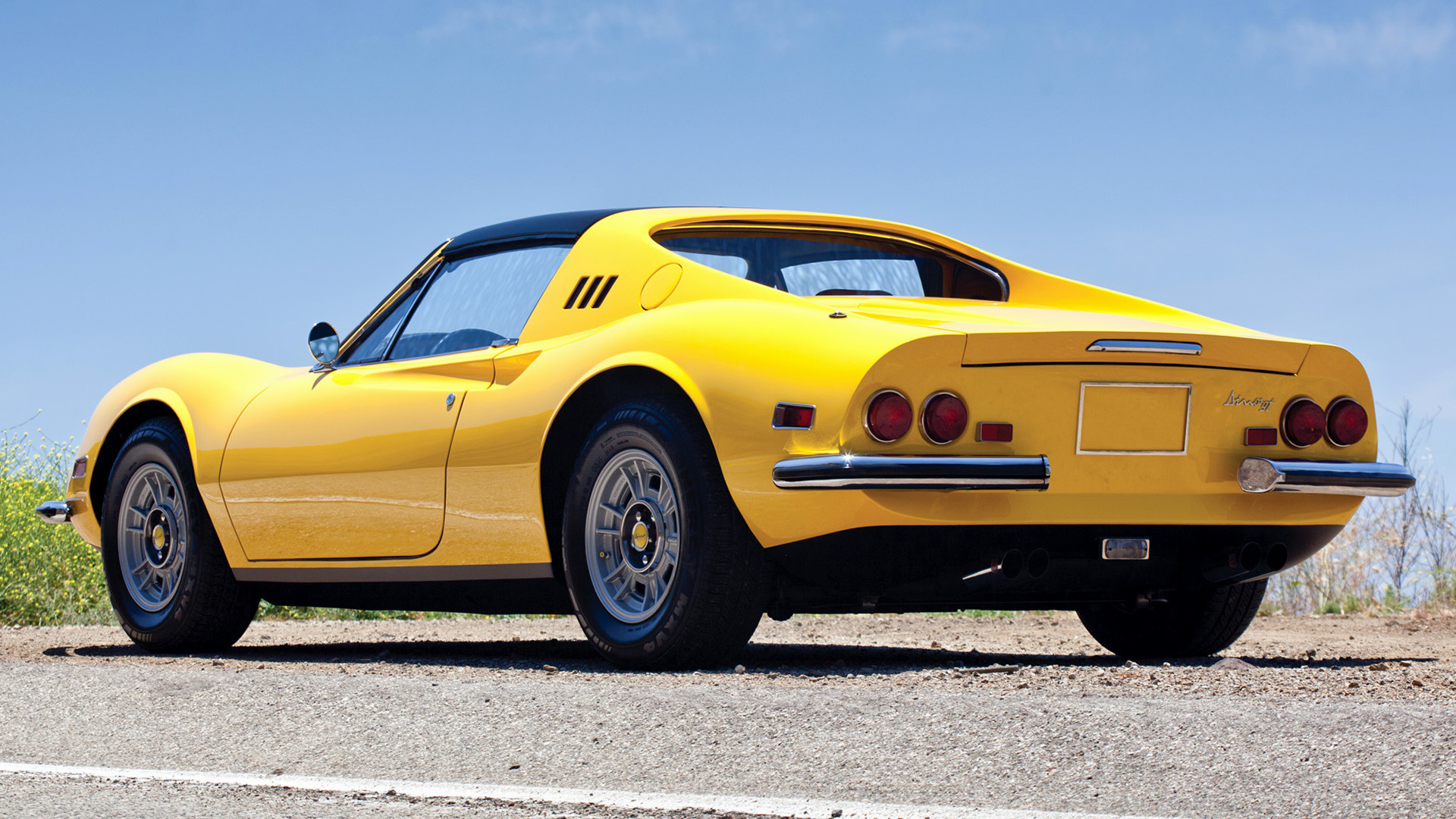 Download mobile wallpaper Ferrari, Car, Convertible, Old Car, Vehicles, Grand Tourer, Yellow Car, Dino 246 Gts for free.