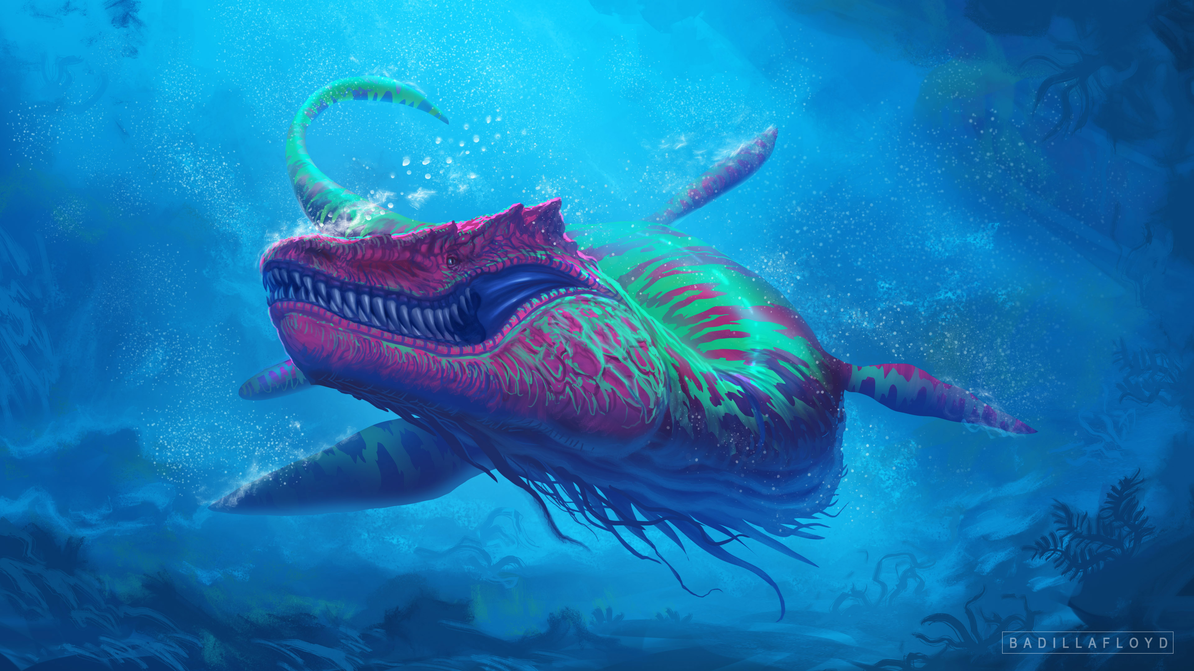 Download mobile wallpaper Fantasy, Creature, Underwater, Sea Monster for free.