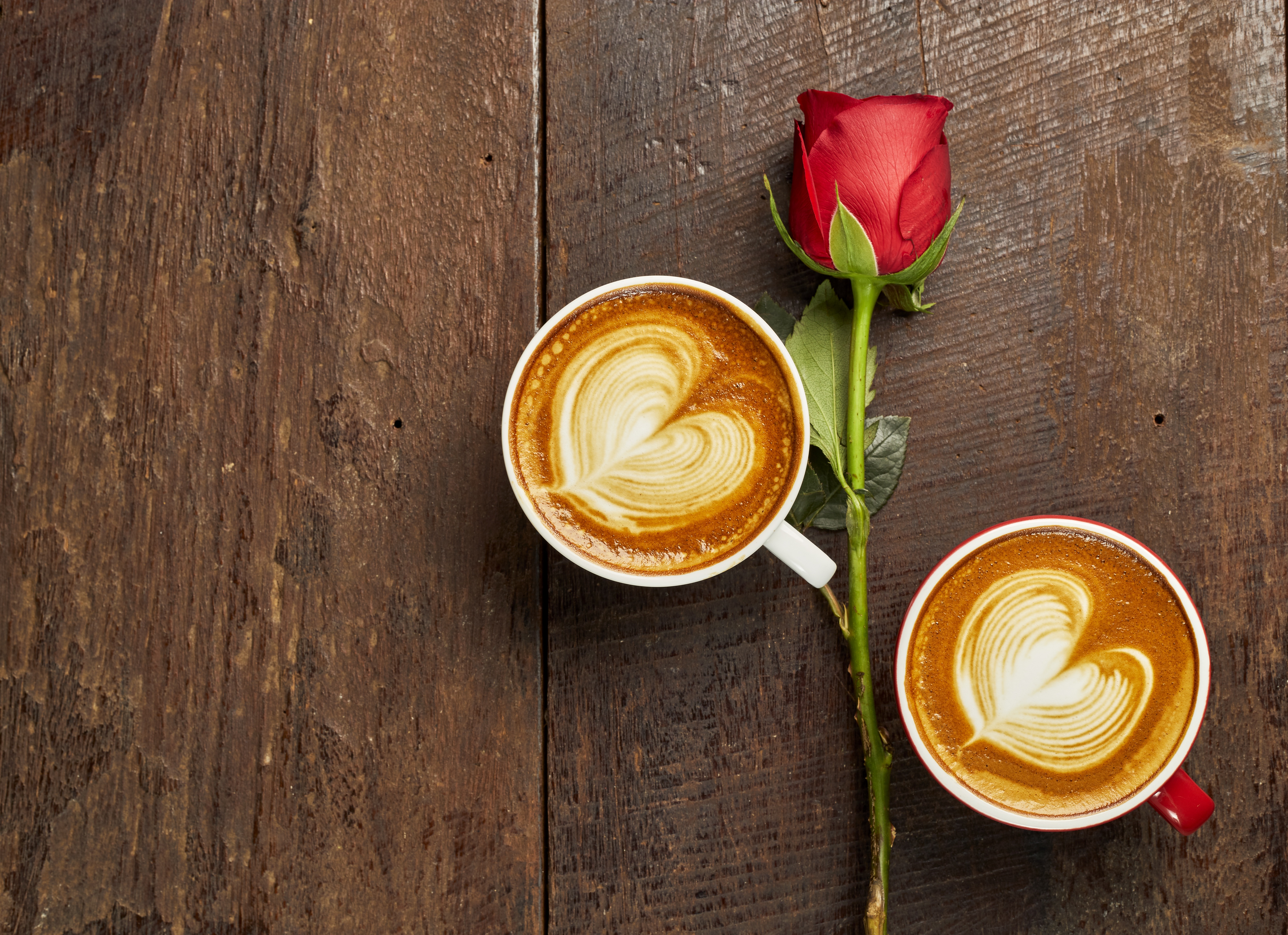 Download mobile wallpaper Food, Coffee, Flower, Rose, Cup, Heart Shaped for free.