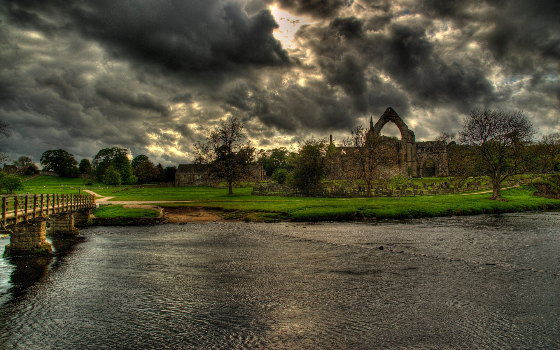 man made, bolton priory, hdr, monastery, ruin