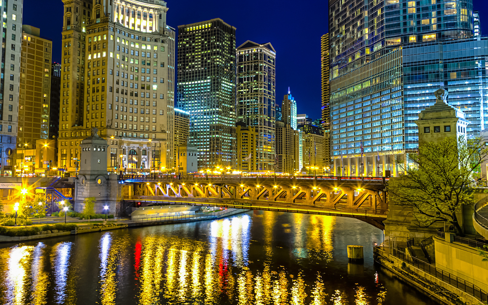 Laden Sie das Brücke, Chicago, Brücken, Menschengemacht-Bild kostenlos auf Ihren PC-Desktop herunter