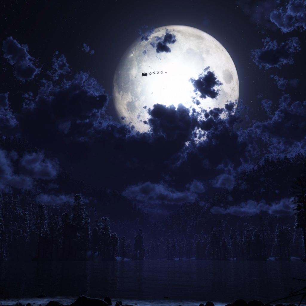 Free download wallpaper Moon, Christmas, Holiday on your PC desktop