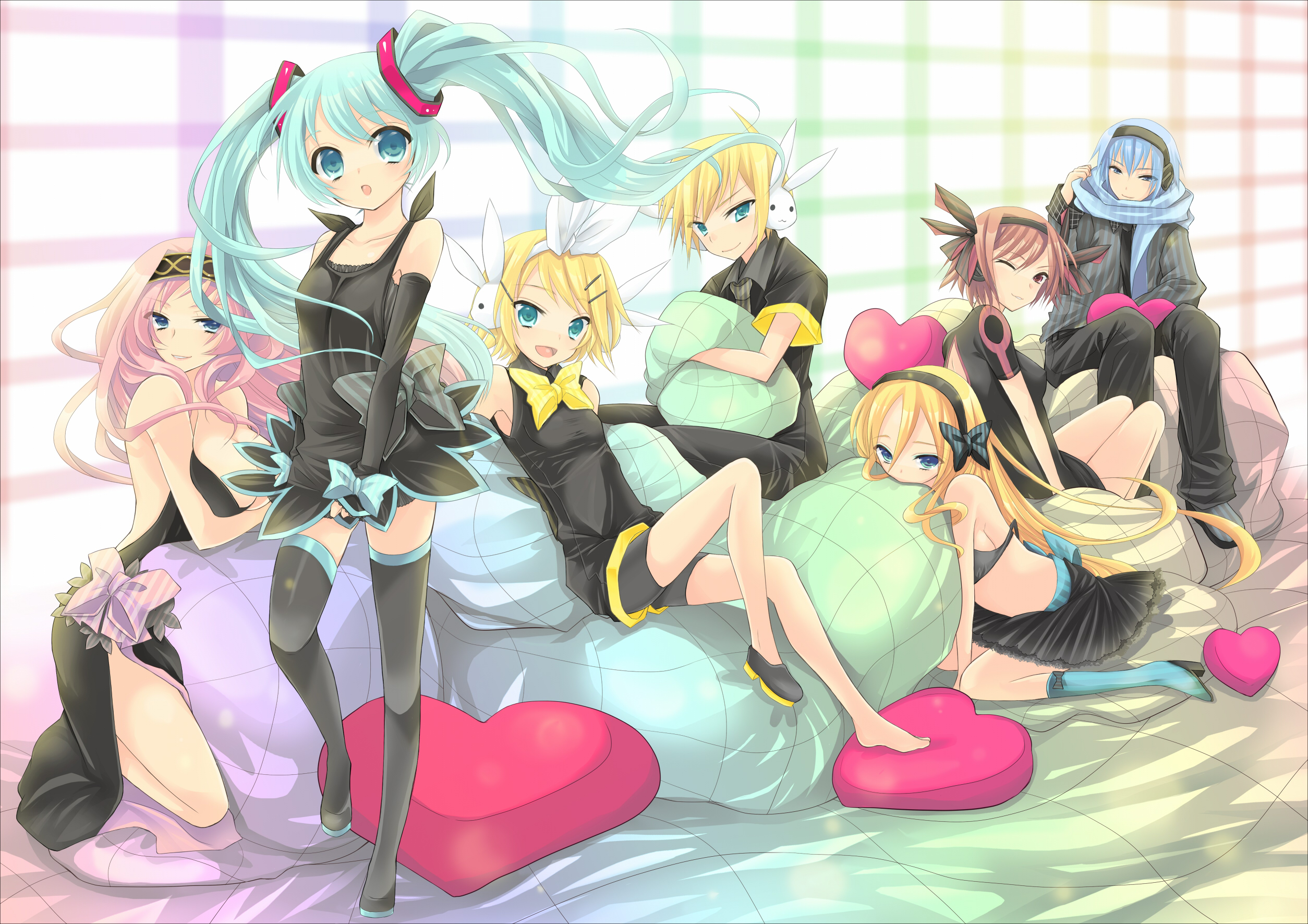 Descarga gratis la imagen Vocaloid, Luka Megurine, Animado, Hatsune Miku, Rin Kagamine, Kaito (Vocaloid), Len Kagamine, Meiko (Vocaloid), Lirio (Vocaloid) en el escritorio de tu PC