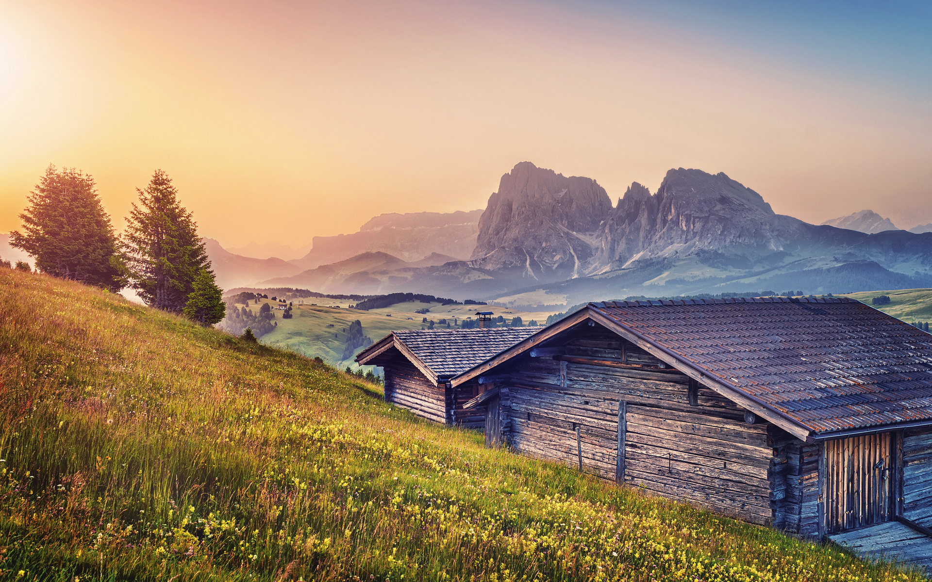 Laden Sie das Berg, Haus, Menschengemacht-Bild kostenlos auf Ihren PC-Desktop herunter