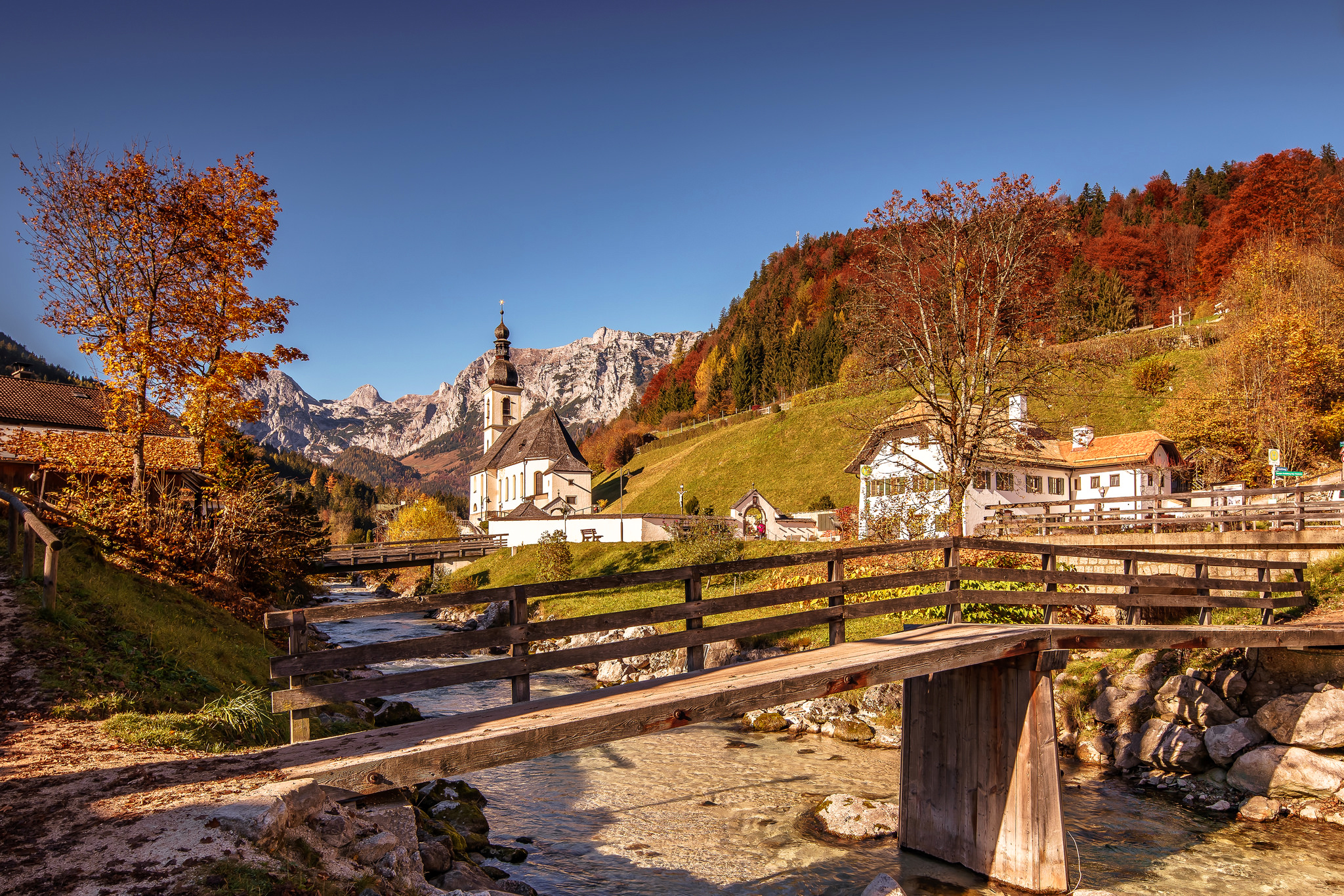 Download mobile wallpaper Bridges, Alps, Bridge, River, Germany, Bavaria, Man Made for free.