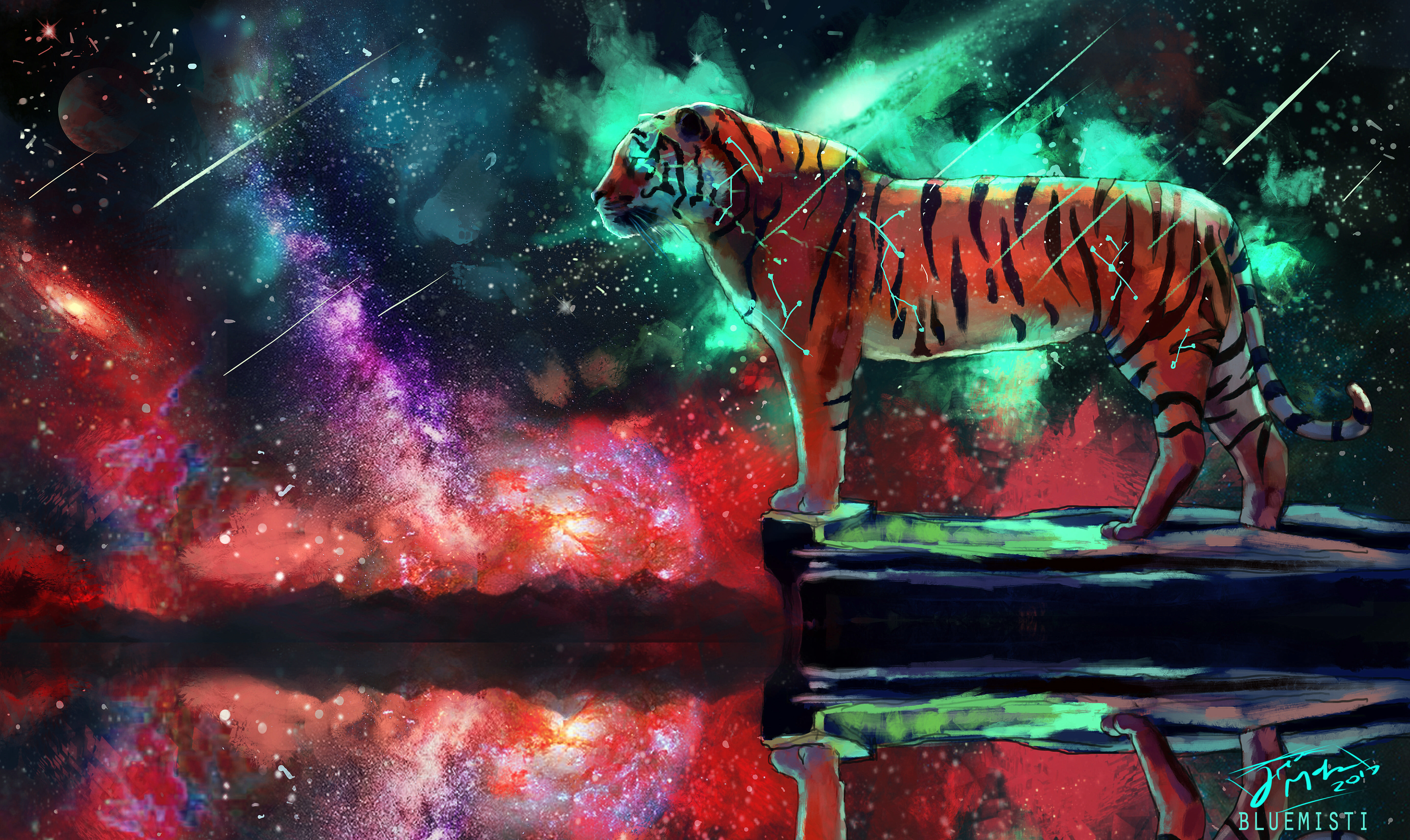 無料モバイル壁紙ファンタジー, 虎, ファンタジー動物をダウンロードします。