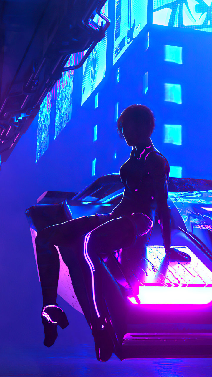 Download mobile wallpaper Cyberpunk, Sci Fi, Futuristic, Vehicle for free.