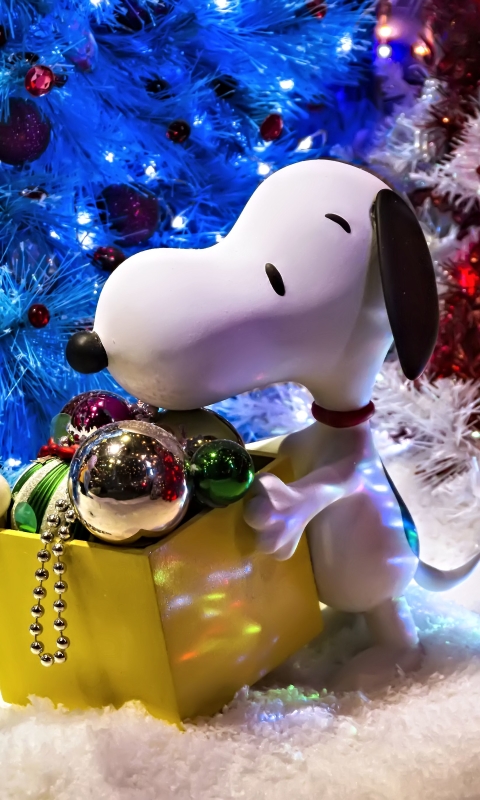 Handy-Wallpaper Feiertage, Weihnachten, Weihnachtsschmuck, Snoopy kostenlos herunterladen.