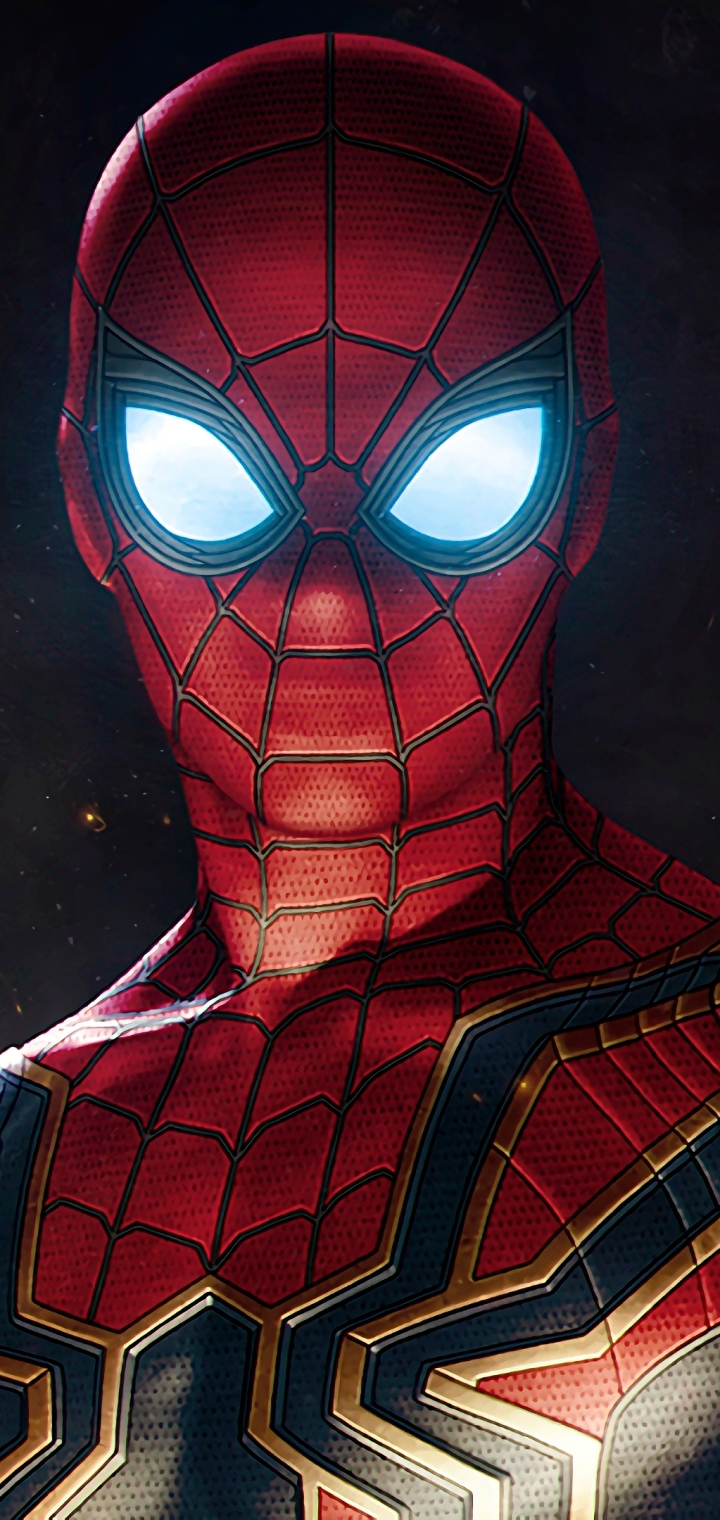Handy-Wallpaper Filme, Spider Man, Glühende Augen, Peter Parker, Die Rächer, Avengers: Infinity War kostenlos herunterladen.
