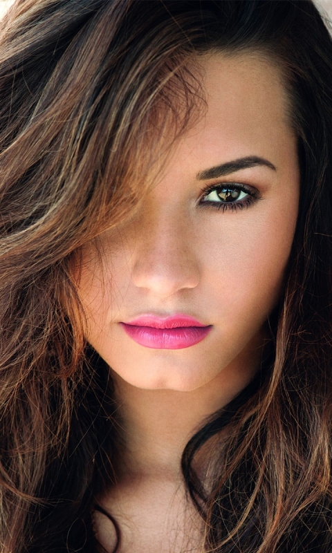 Download mobile wallpaper Music, Singer, Brunette, Brown Eyes, Demi Lovato for free.