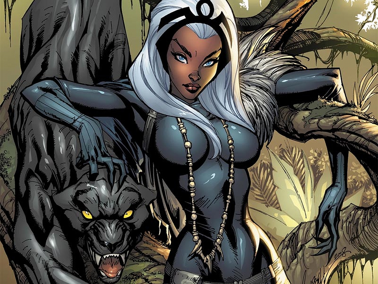 Download mobile wallpaper Comics, Black Panther (Marvel Comics), Black Panther, Storm (Marvel Comics) for free.