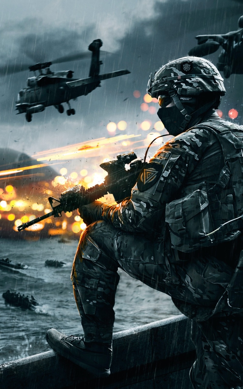 Descarga gratuita de fondo de pantalla para móvil de Campo De Batalla, Helicóptero, Militar, Soldado, Videojuego, Buque De Guerra, Battlefield 4.