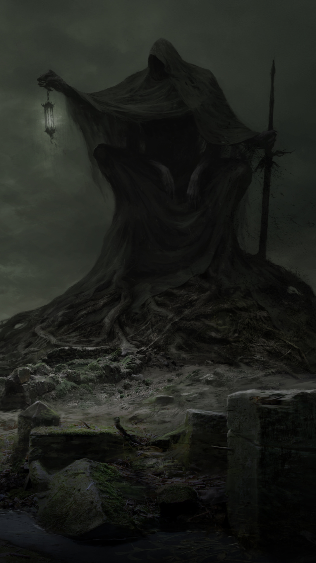 Download mobile wallpaper Landscape, Dark, Grim Reaper for free.