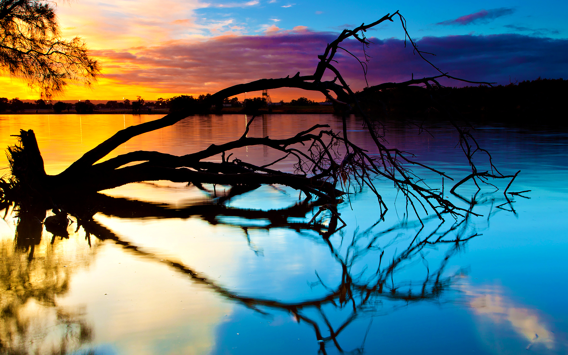 Free download wallpaper Water, Sunset, Reflection, Earth on your PC desktop