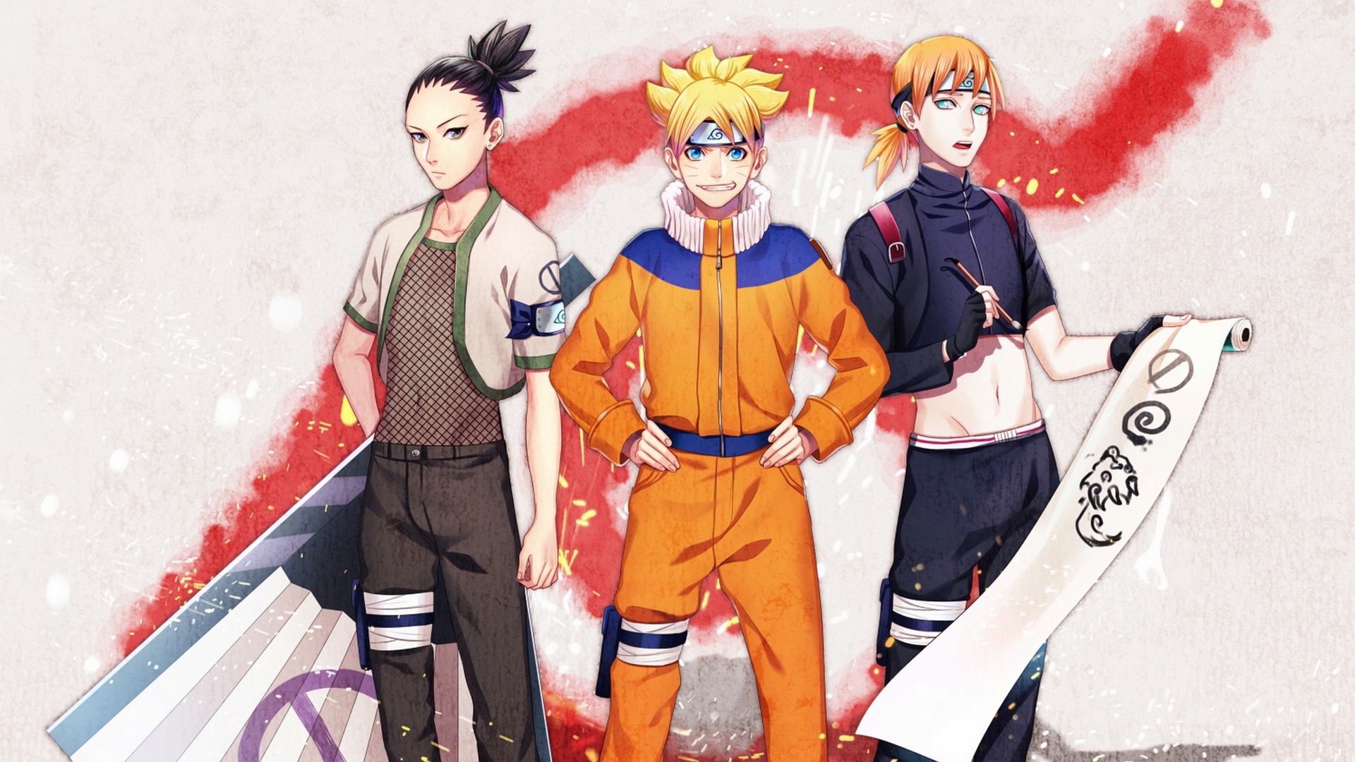 Download mobile wallpaper Anime, Naruto, Boruto Uzumaki, Inojin Yamanaka, Shikadai Nara for free.
